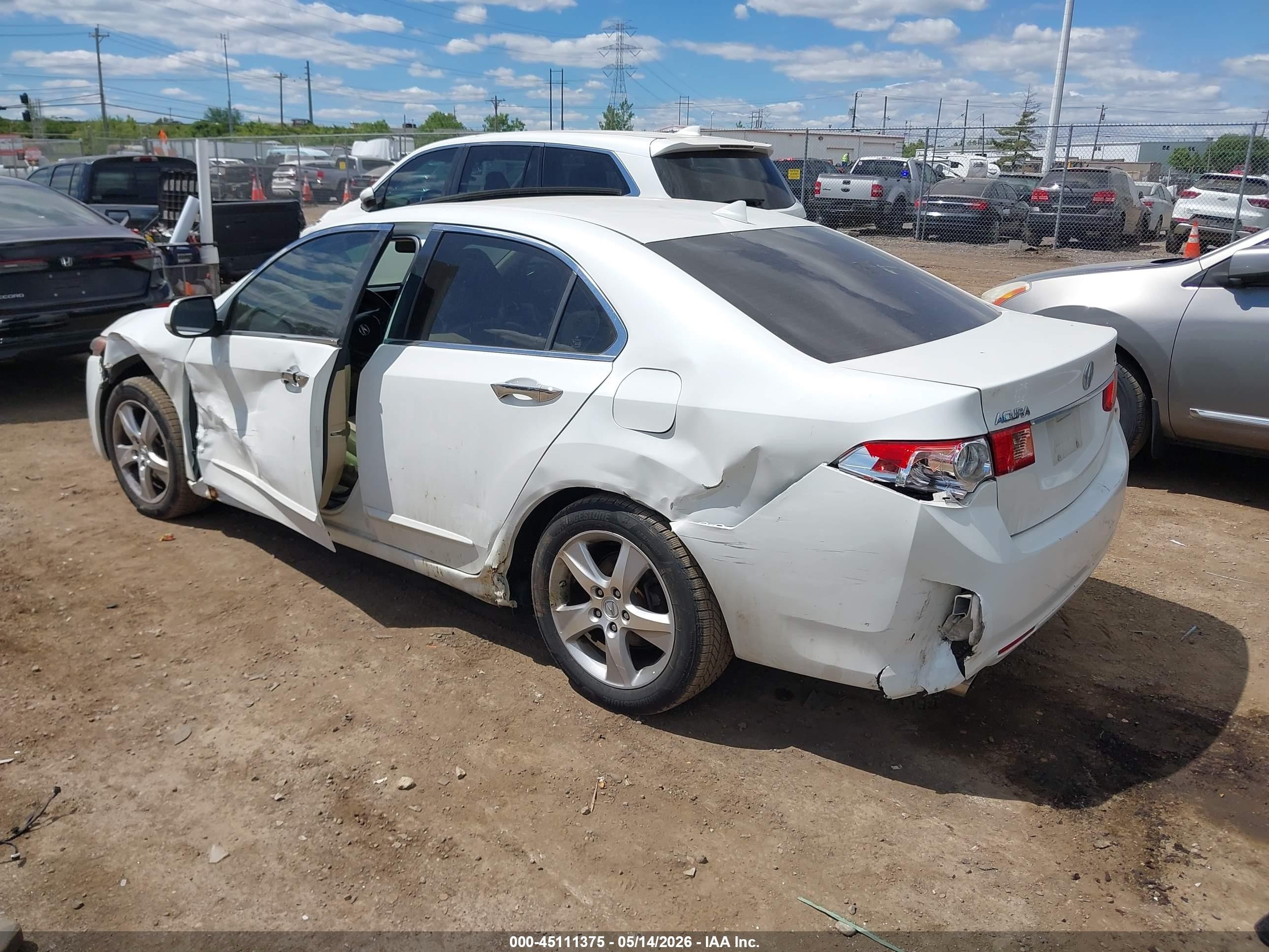 2012 Acura Tsx 2.4 White vin: JH4CU2F4XCC027635