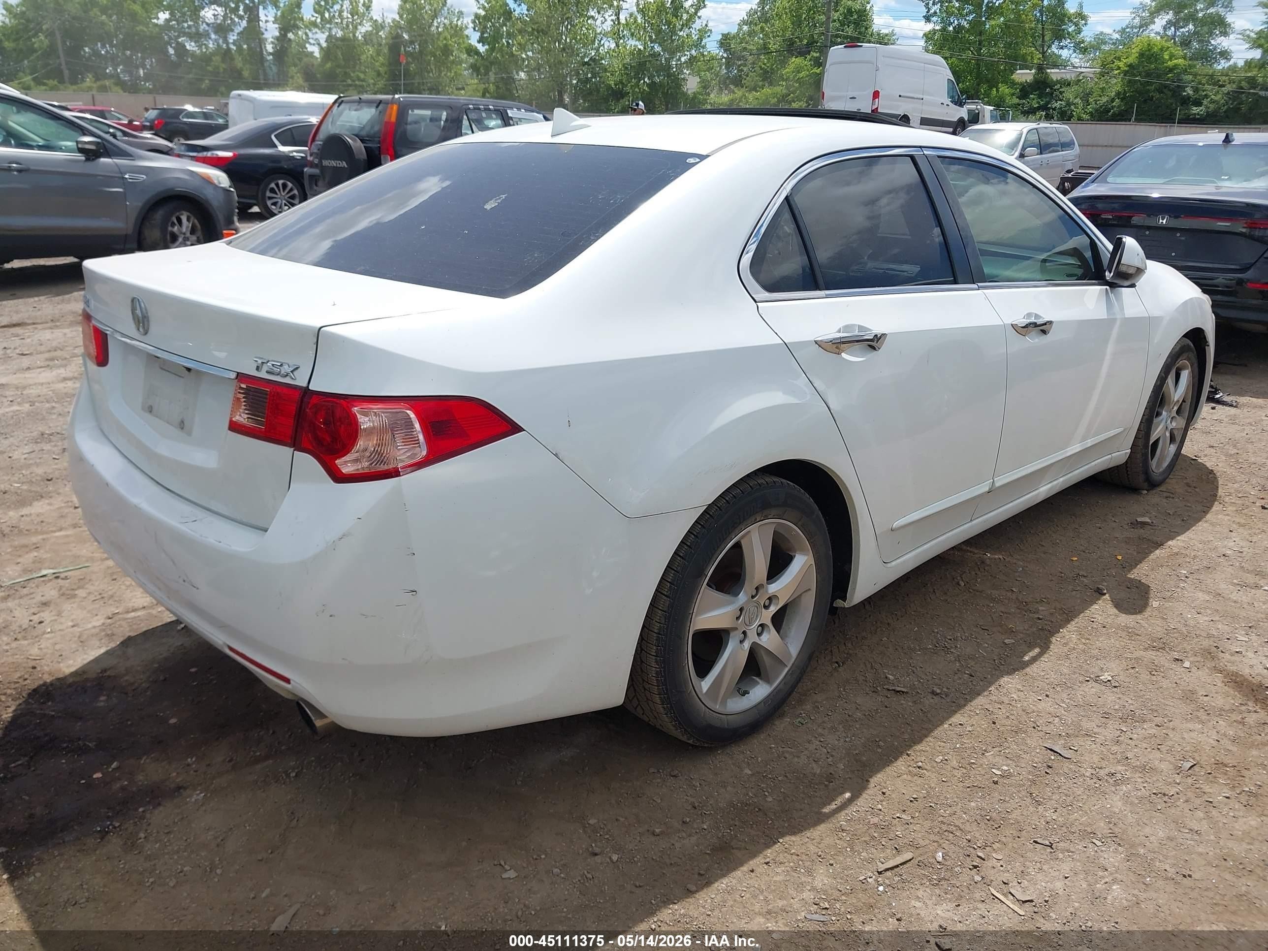 2012 Acura Tsx 2.4 White vin: JH4CU2F4XCC027635