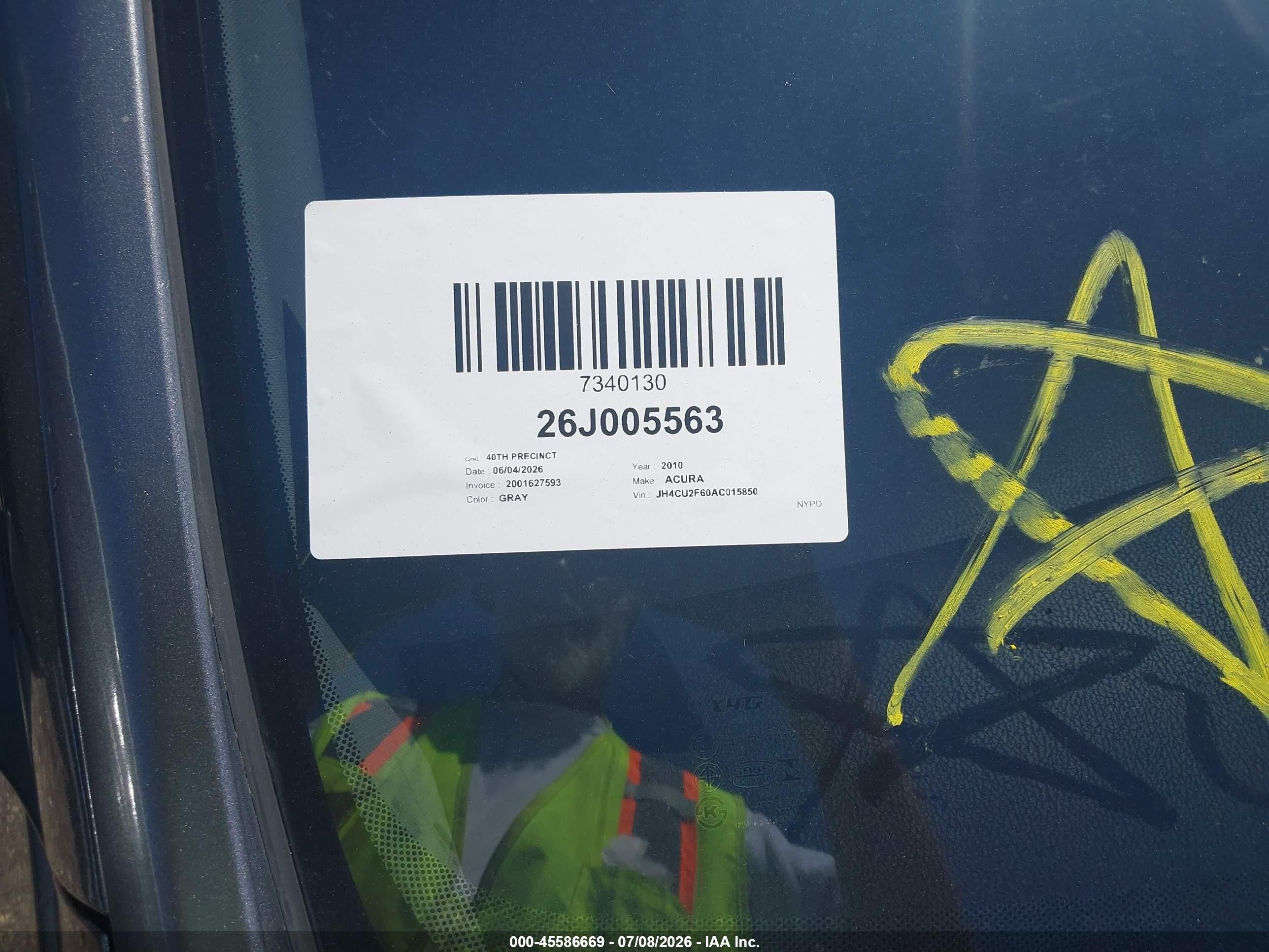2010 Acura Tsx 2.4 Gray vin: JH4CU2F60AC015850