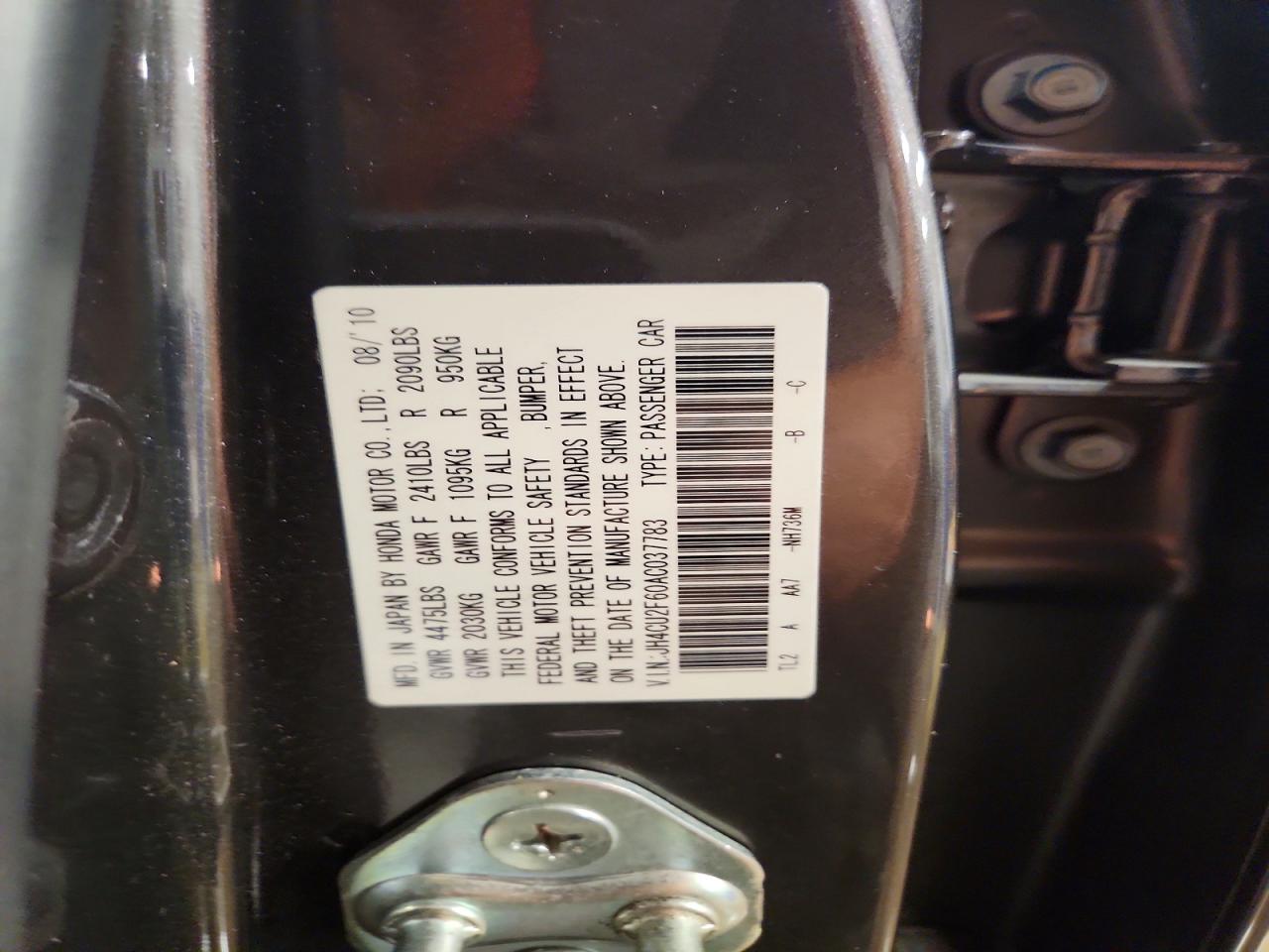 2010 Acura Tsx Gray vin: JH4CU2F60AC037783