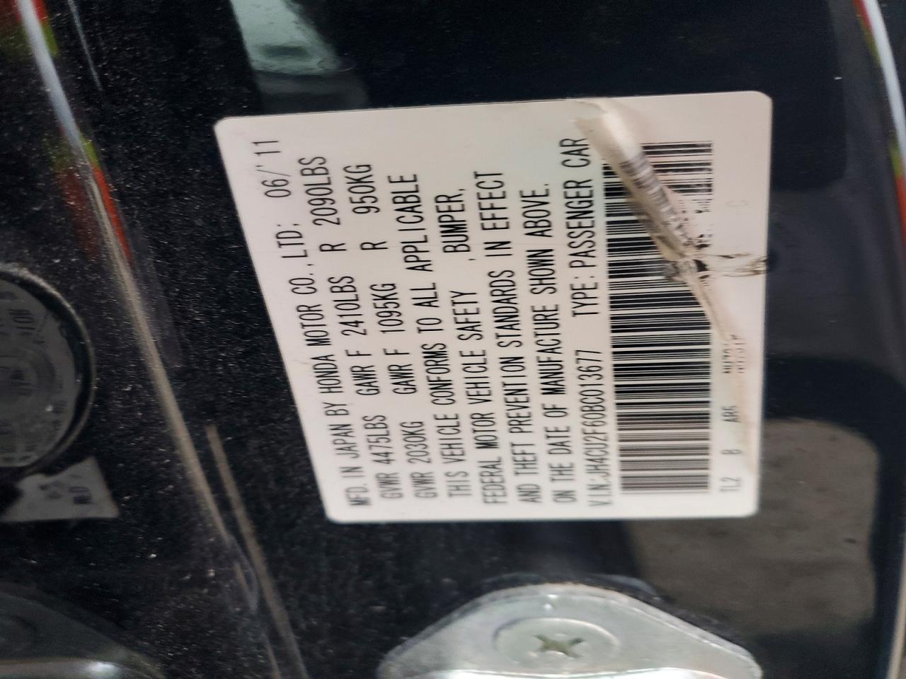 2011 Acura Tsx Black vin: JH4CU2F60BC013677
