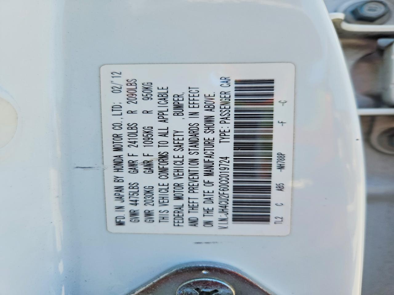 2012 Acura Tsx Tech White vin: JH4CU2F60CC019724