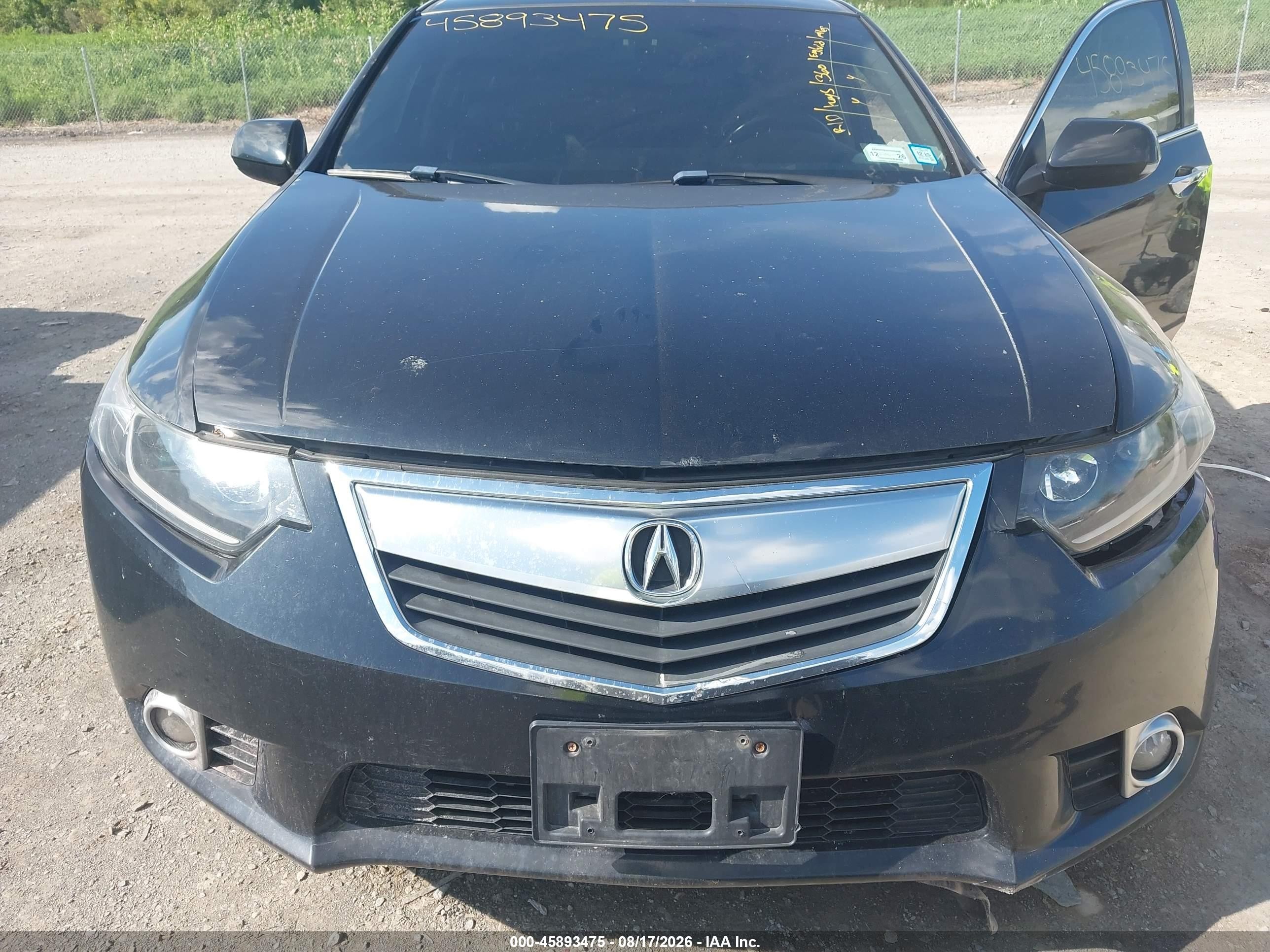 2011 Acura Tsx 2.4 Black vin: JH4CU2F61BC001019