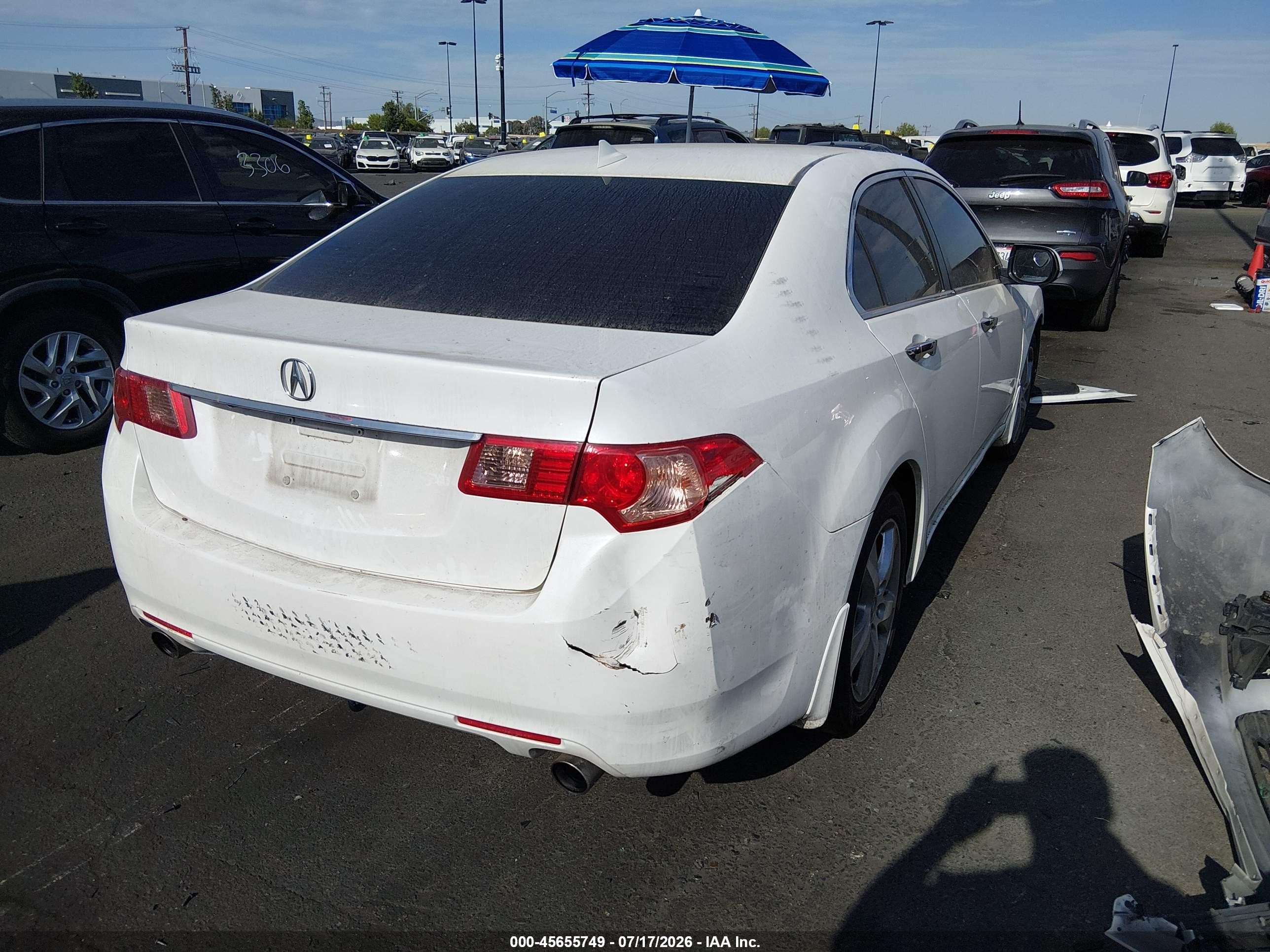 2012 Acura Tsx 2.4 White vin: JH4CU2F61CC013060