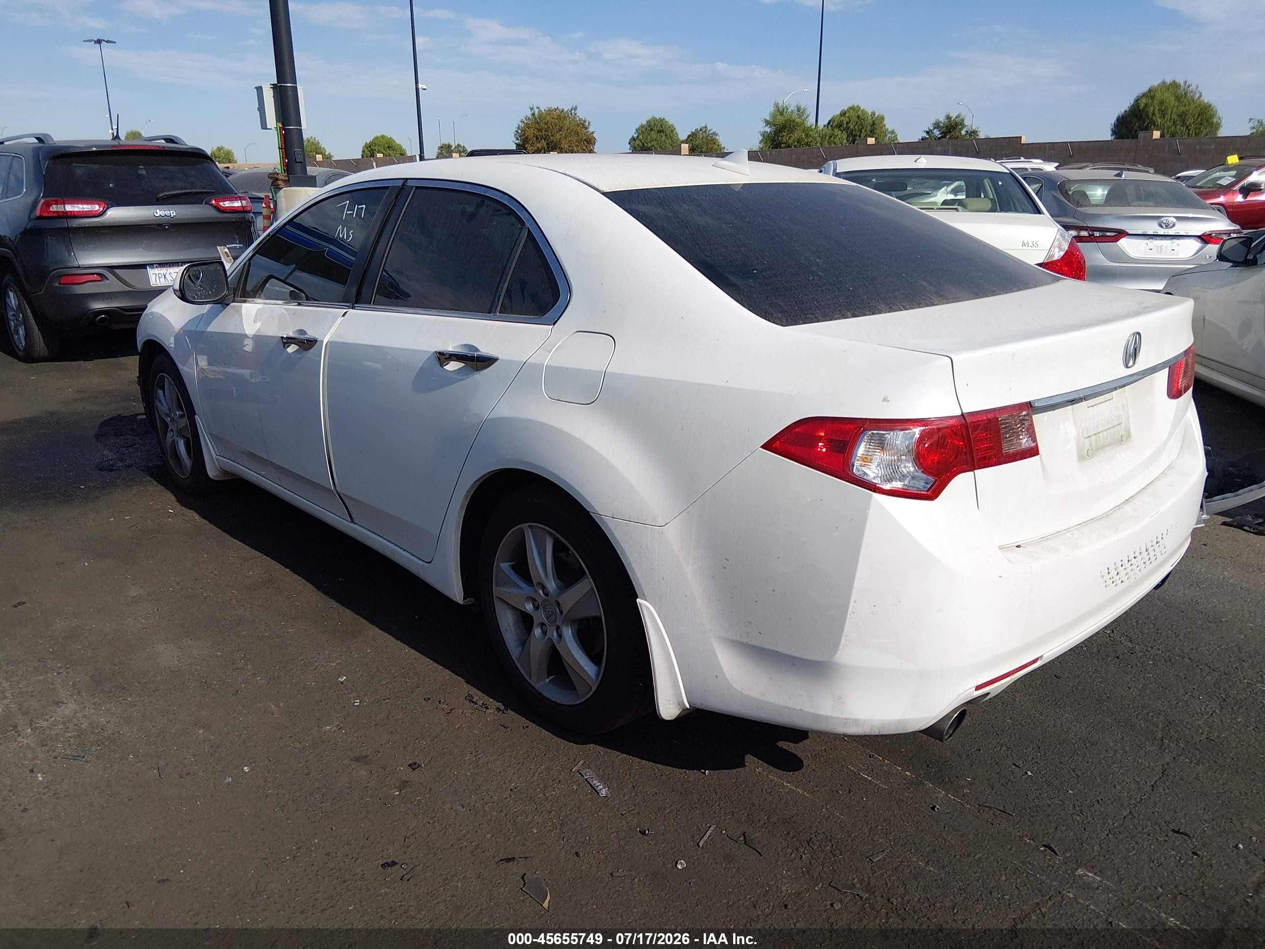 2012 Acura Tsx 2.4 White vin: JH4CU2F61CC013060