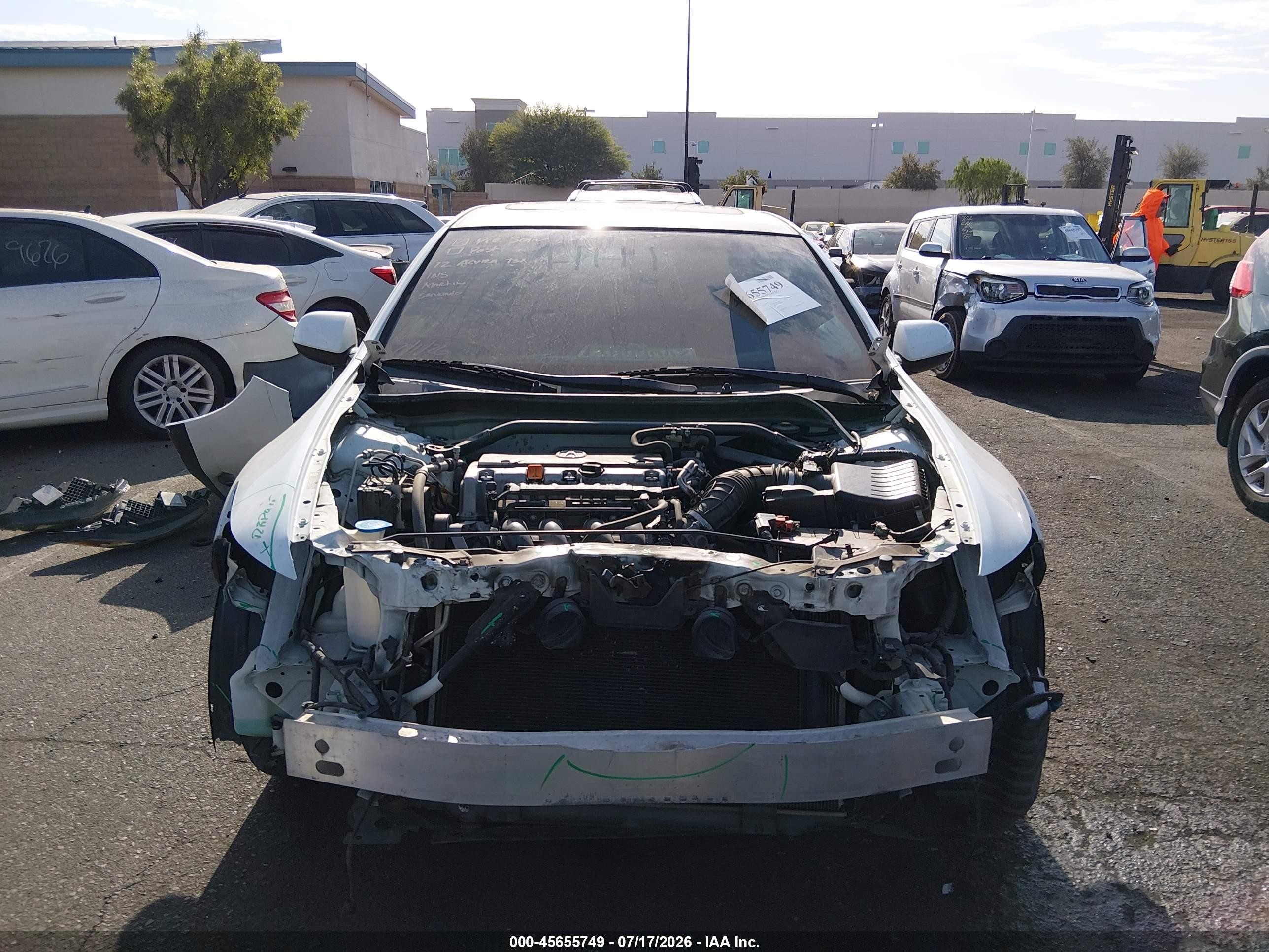 2012 Acura Tsx 2.4 White vin: JH4CU2F61CC013060