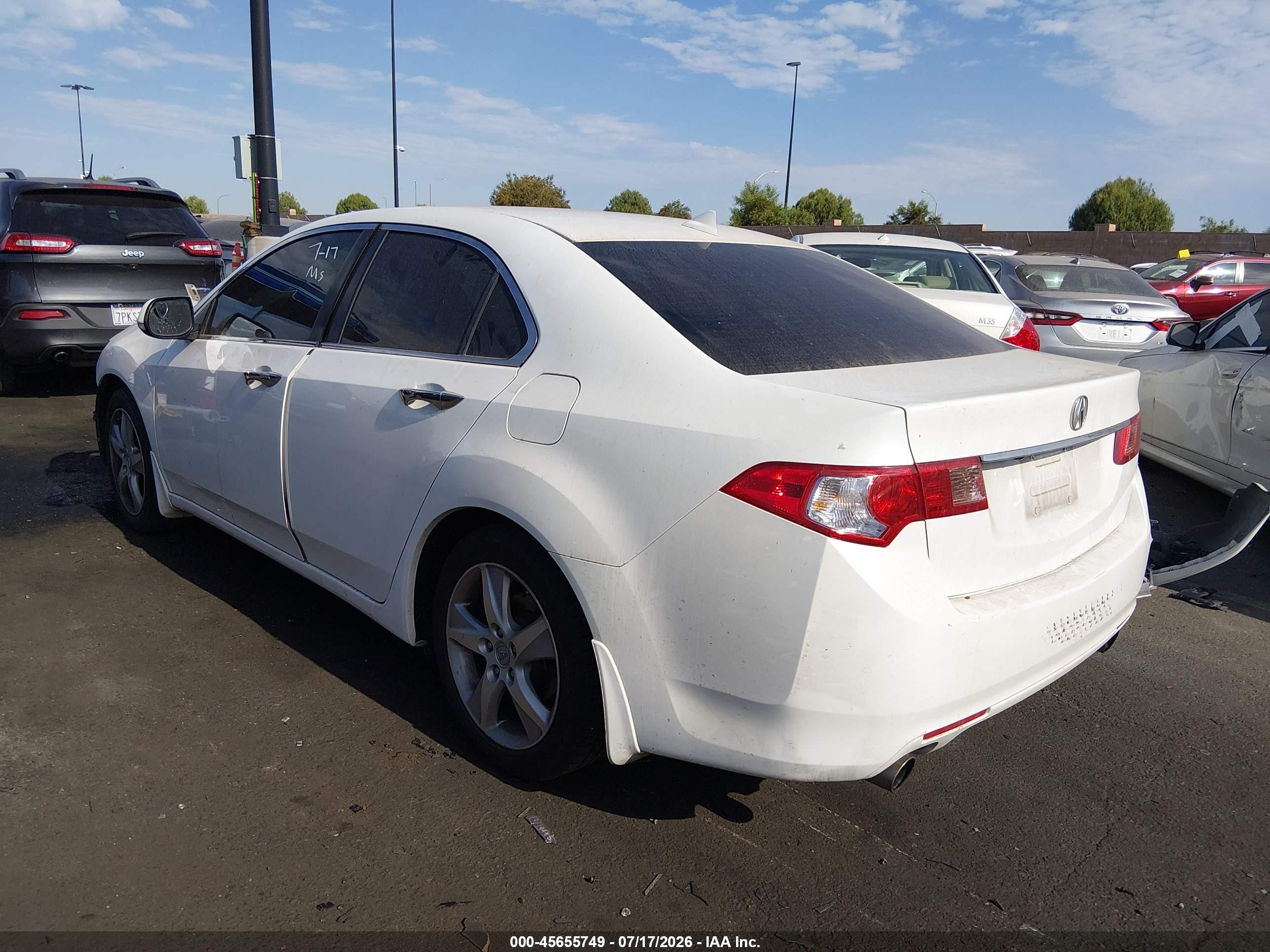 2012 Acura Tsx 2.4 White vin: JH4CU2F61CC013060