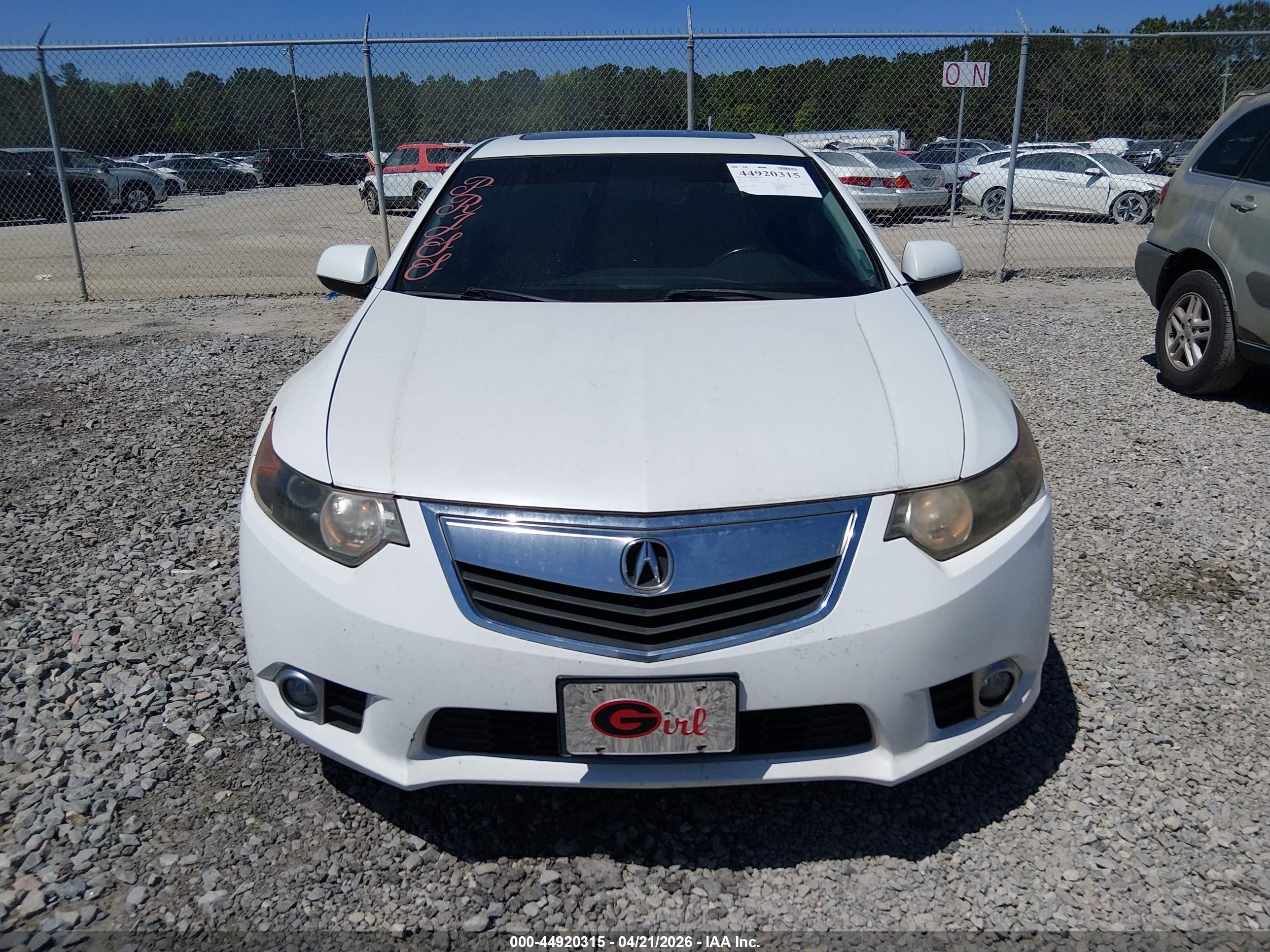 2013 Acura Tsx 2.4 White vin: JH4CU2F61DC007437