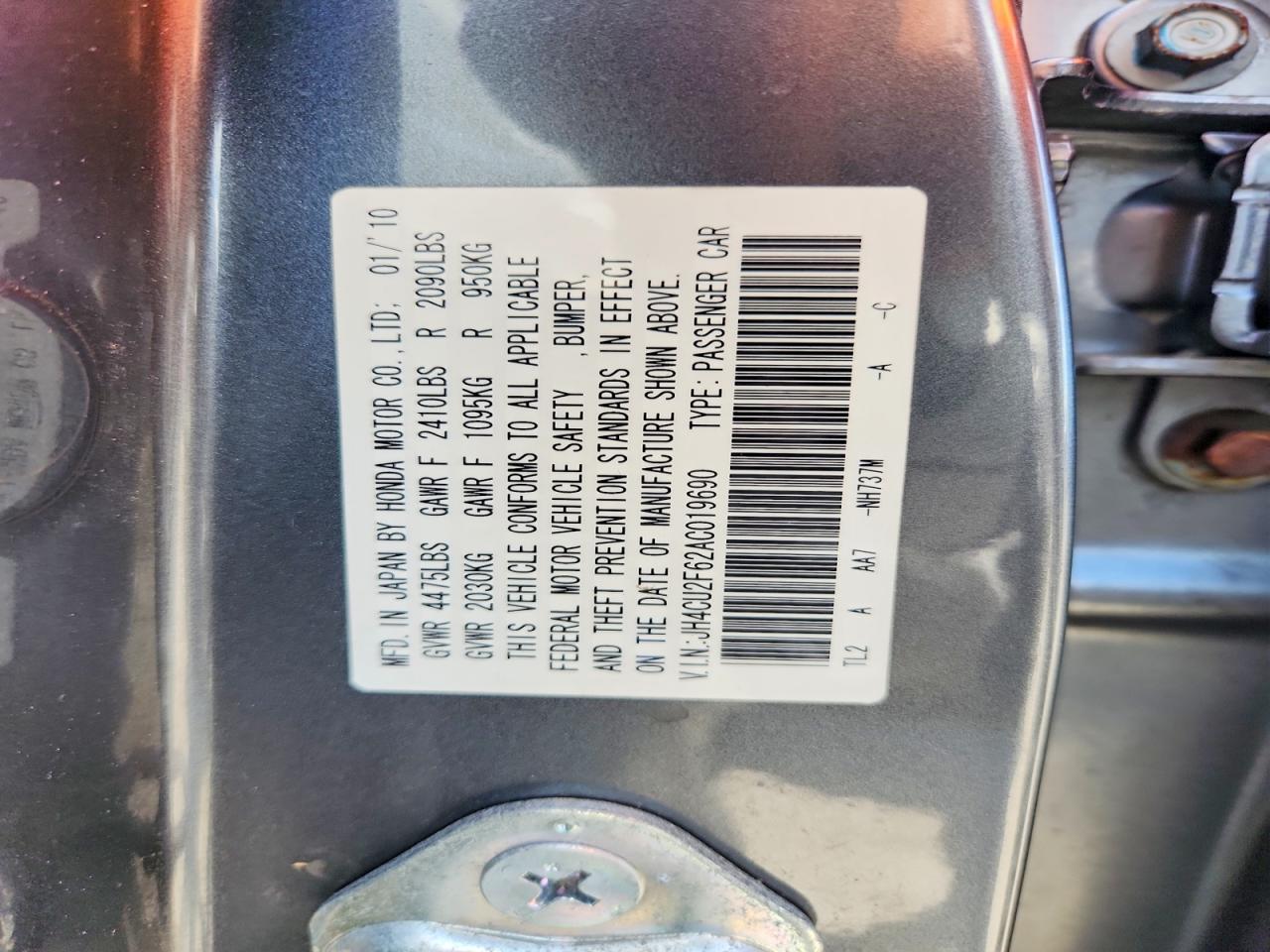 2010 Acura Tsx Gray vin: JH4CU2F62AC019690