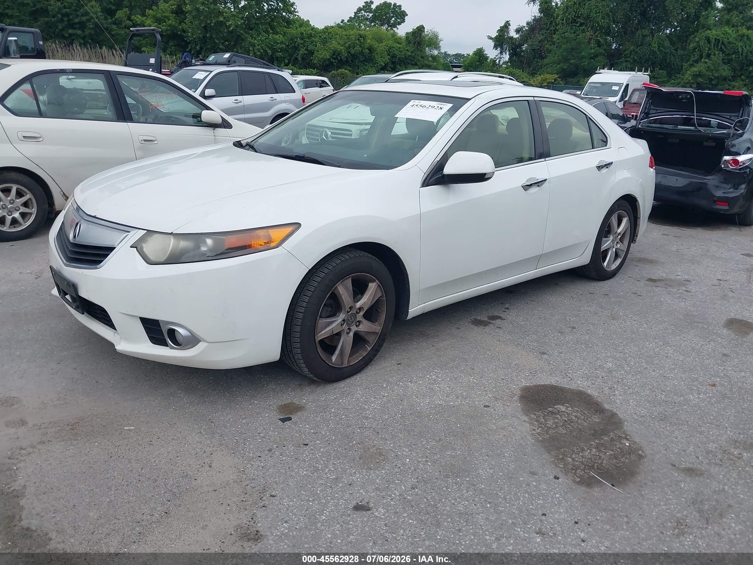 2013 Acura Tsx 2.4 White vin: JH4CU2F62DC005356