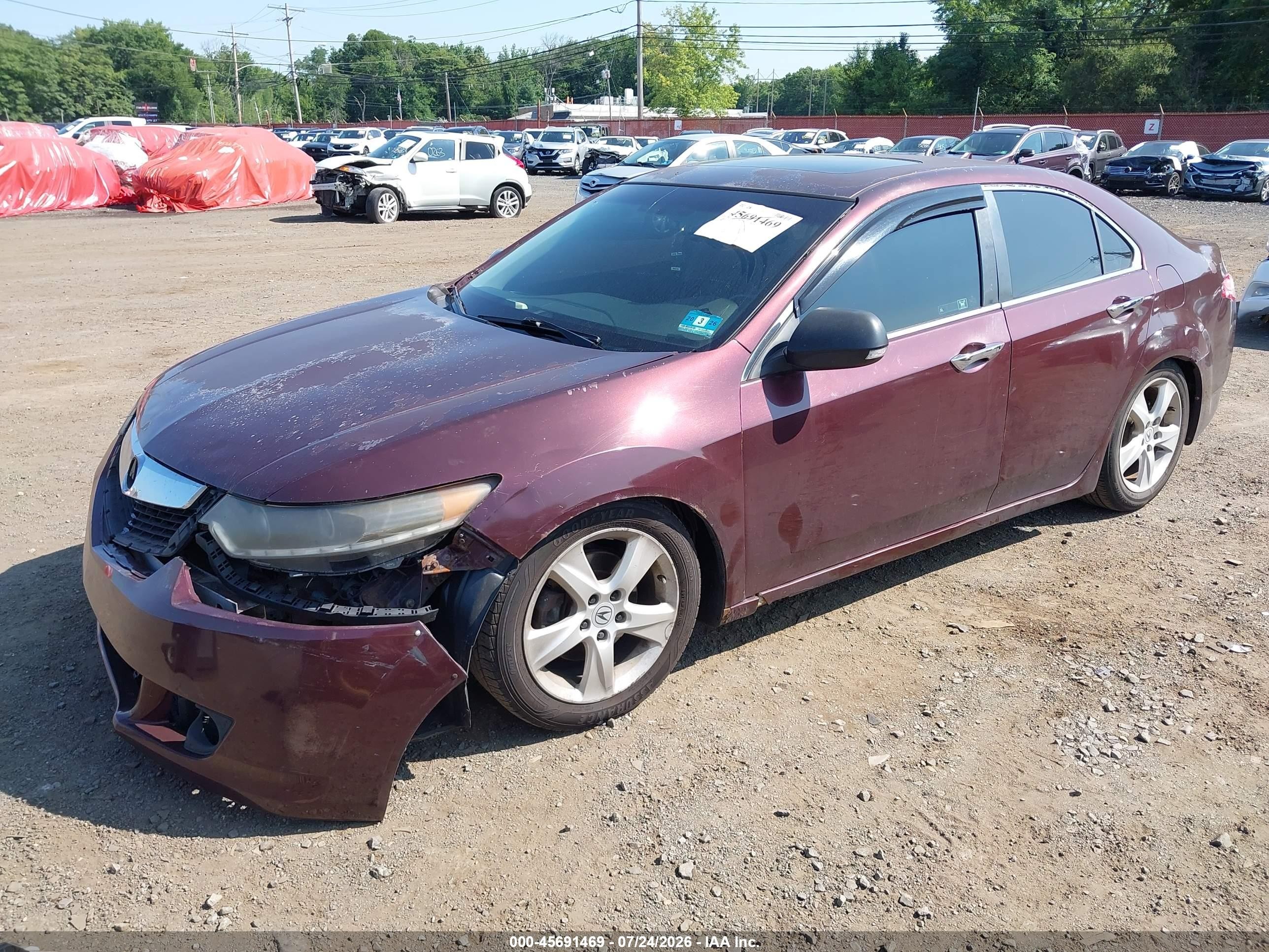 2010 Acura Tsx 2.4 Burgundy vin: JH4CU2F63AC007984