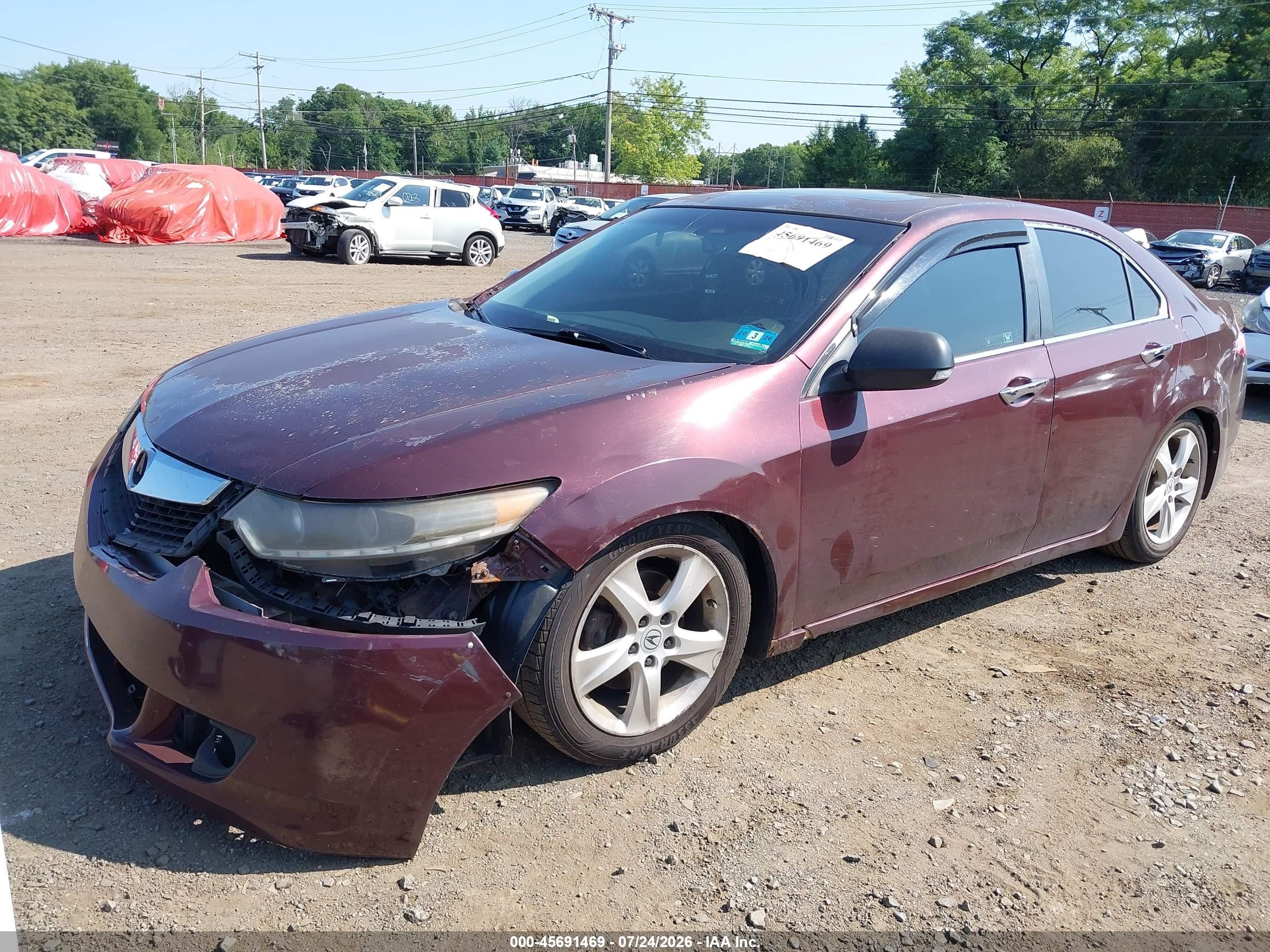 2010 Acura Tsx 2.4 Burgundy vin: JH4CU2F63AC007984