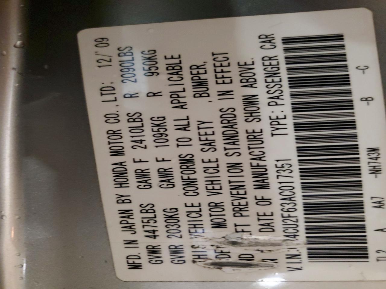 2010 Acura Tsx Silver vin: JH4CU2F63AC017351