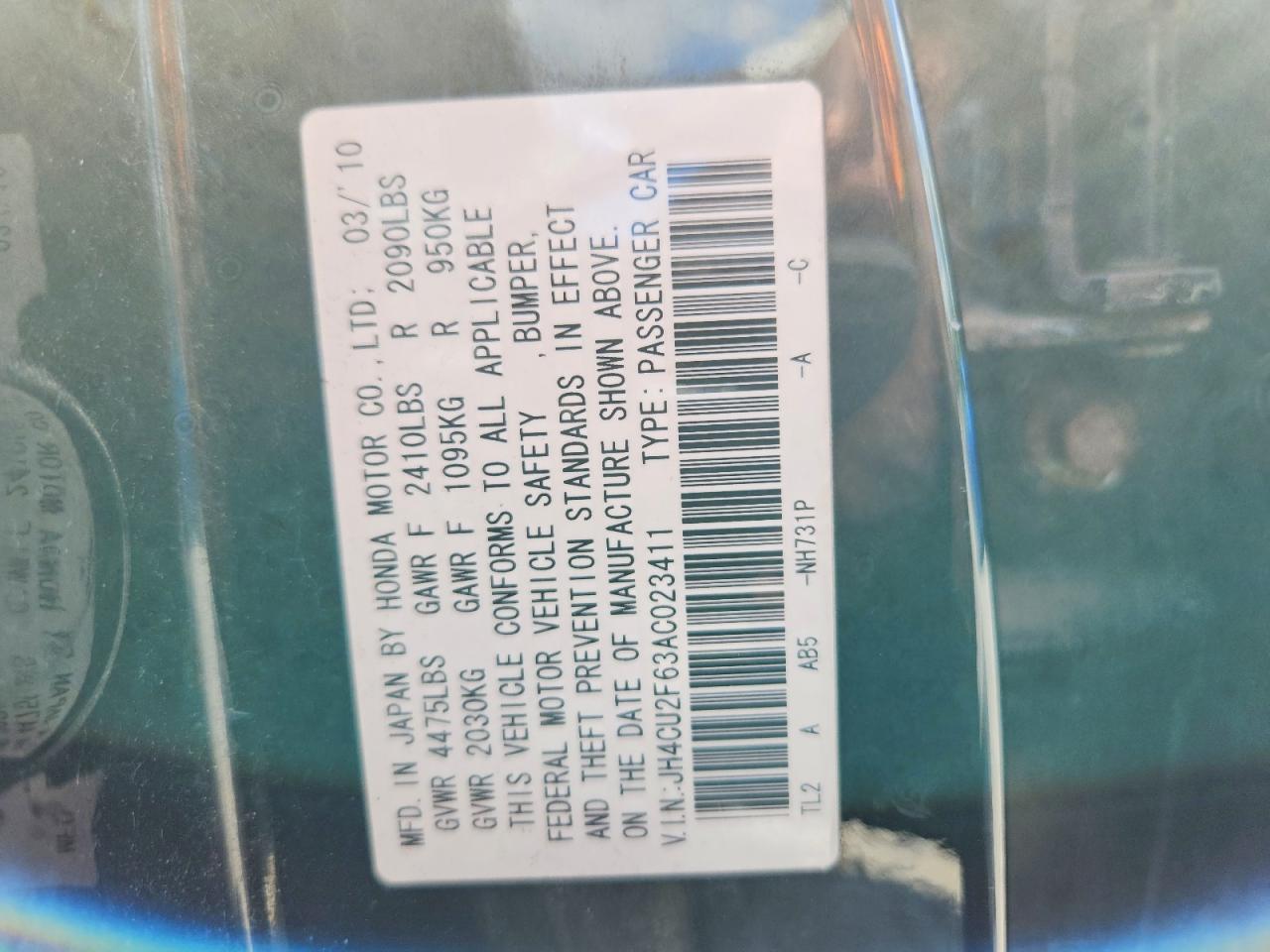 2010 Acura Tsx Black vin: JH4CU2F63AC023411
