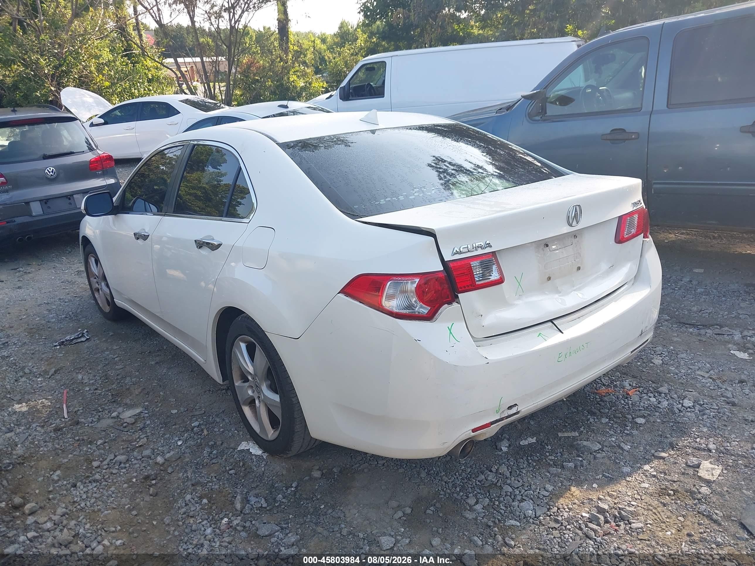 2010 Acura Tsx 2.4 White vin: JH4CU2F64AC042629