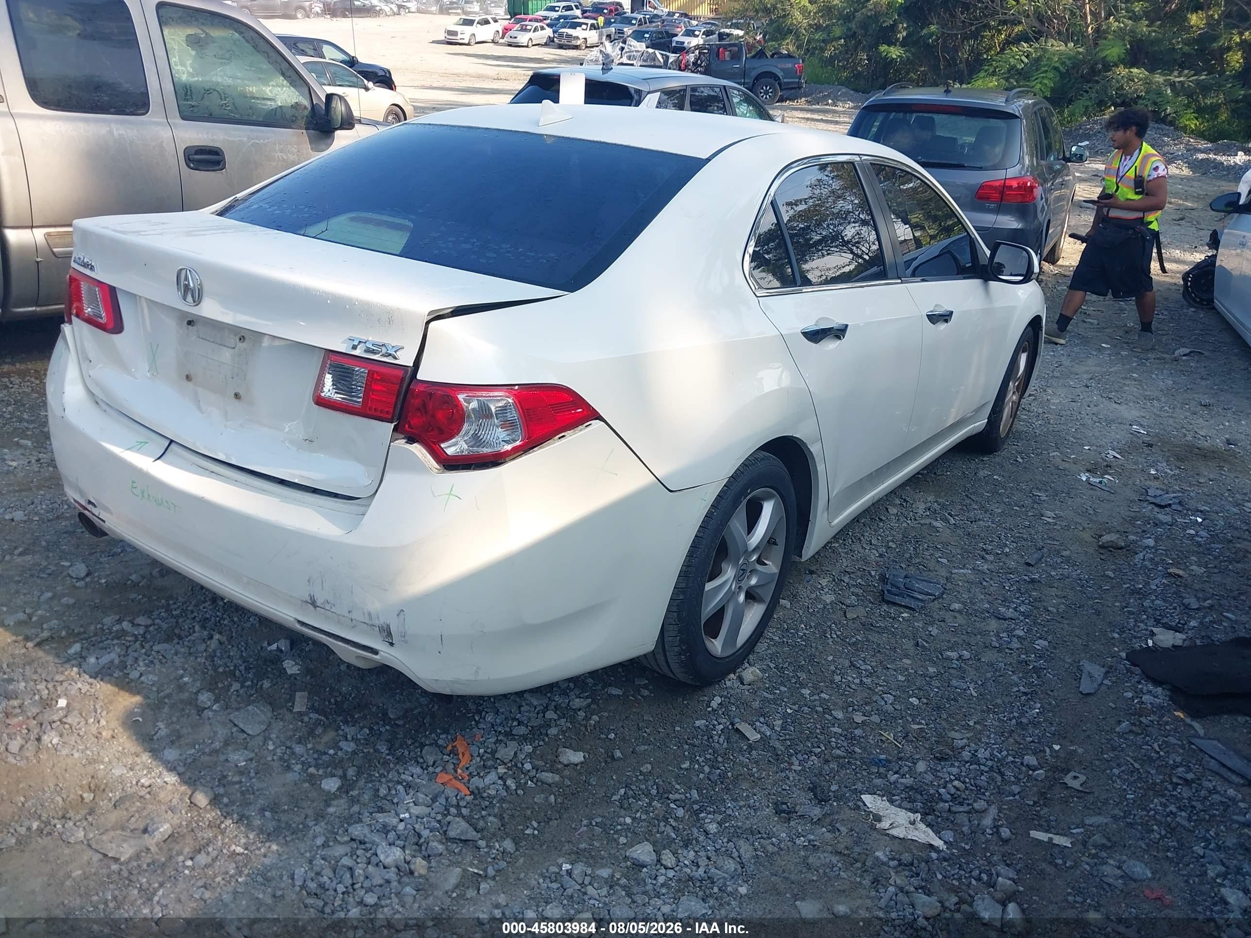 2010 Acura Tsx 2.4 White vin: JH4CU2F64AC042629