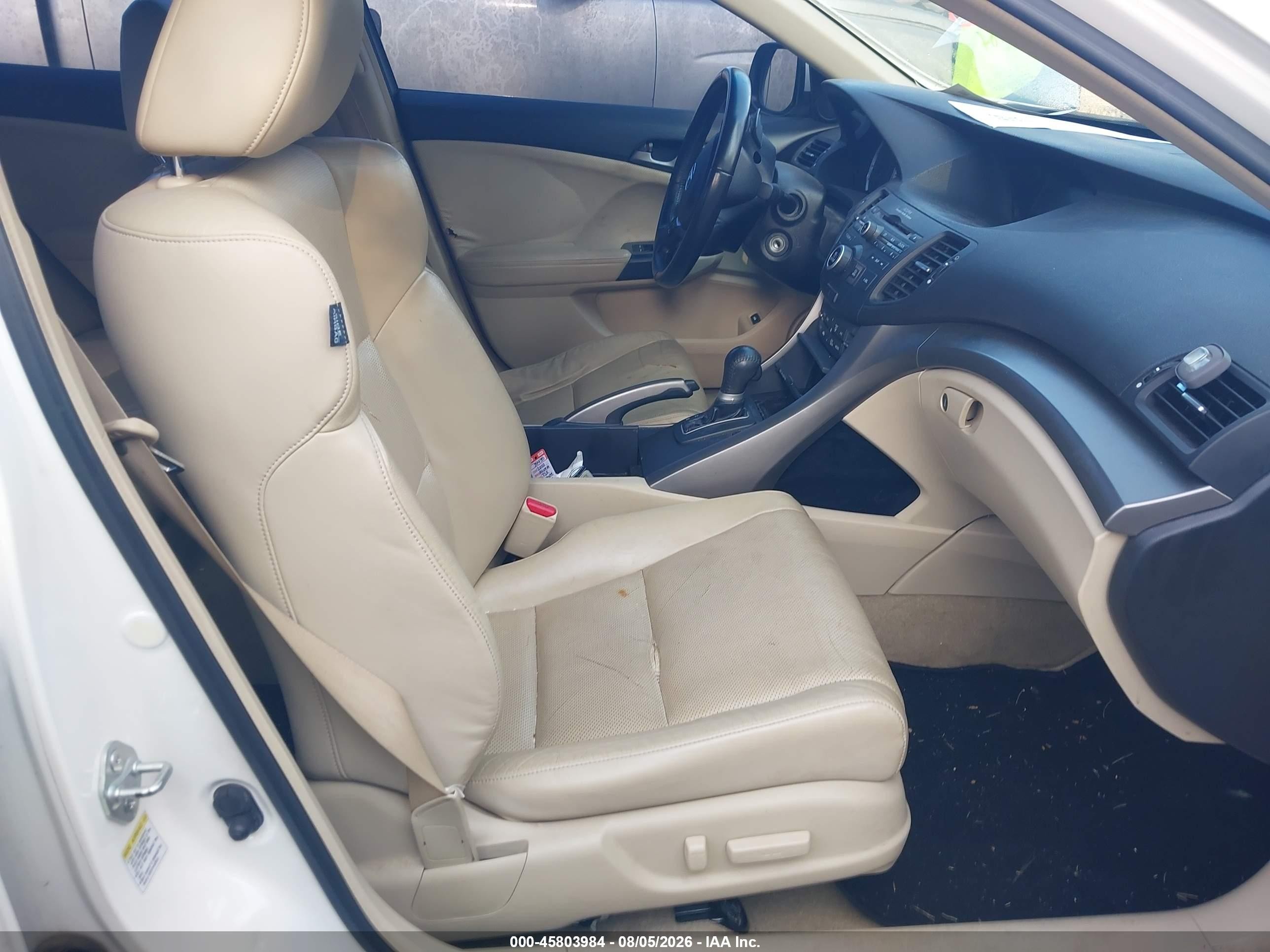 2010 Acura Tsx 2.4 White vin: JH4CU2F64AC042629