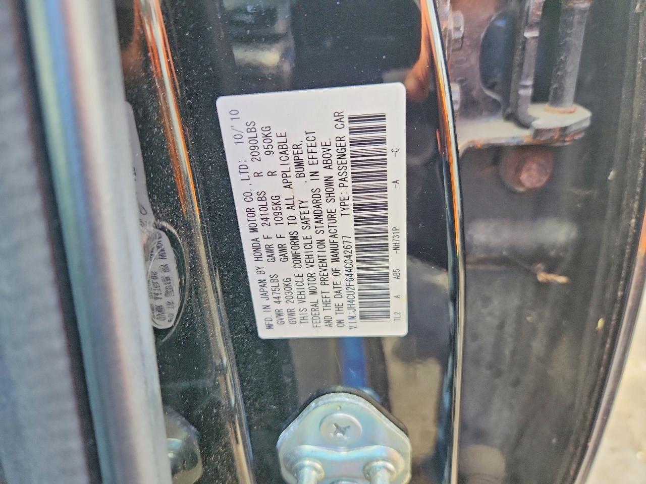 2010 Acura Tsx Black vin: JH4CU2F64AC042677