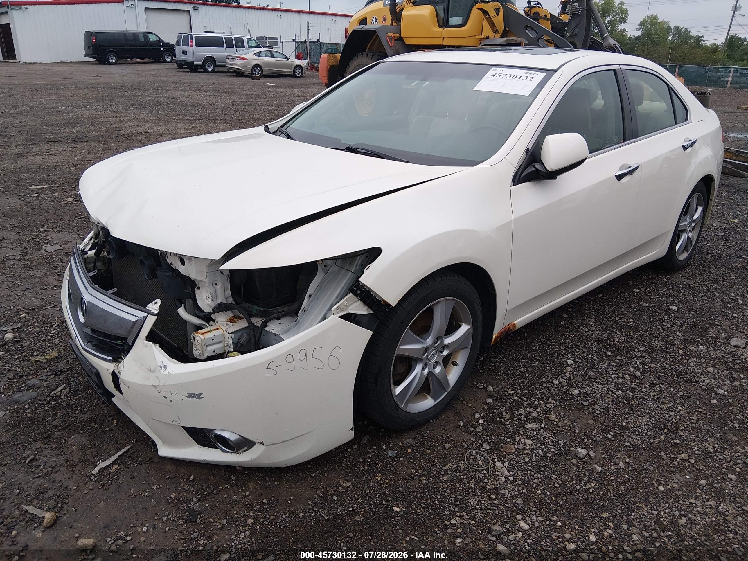 2011 Acura Tsx 2.4 White vin: JH4CU2F64BC012306