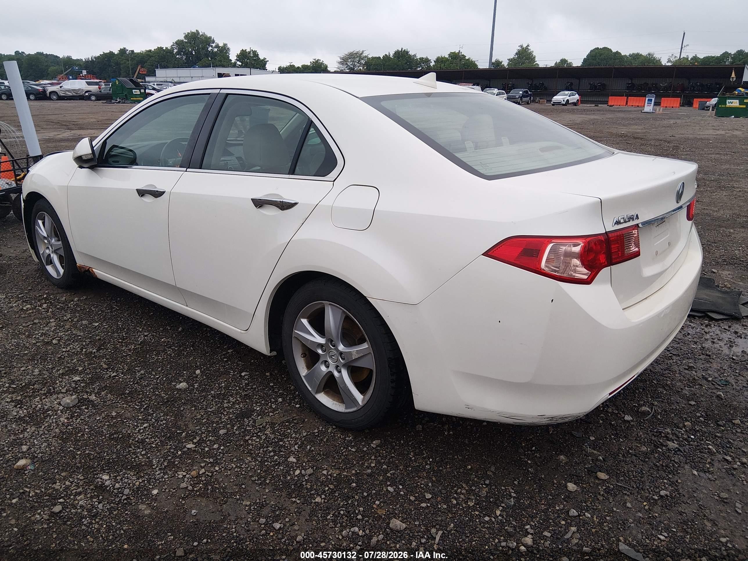 2011 Acura Tsx 2.4 White vin: JH4CU2F64BC012306