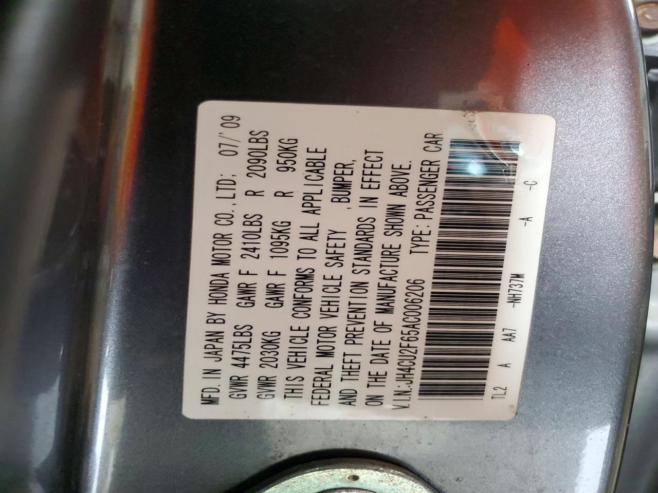 2010 Acura Tsx Gray vin: JH4CU2F65AC006206