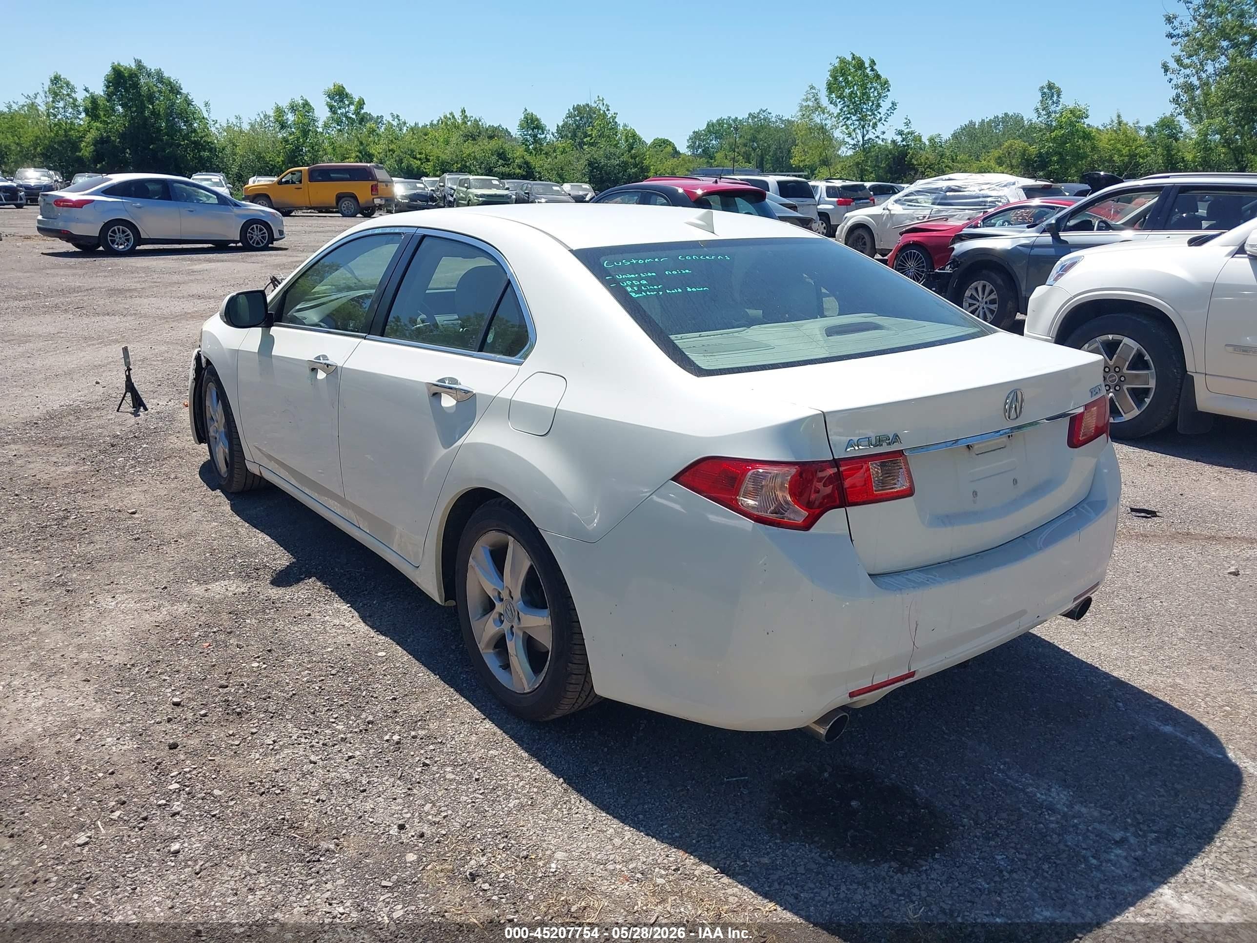 2011 Acura Tsx 2.4 White vin: JH4CU2F65BC012265