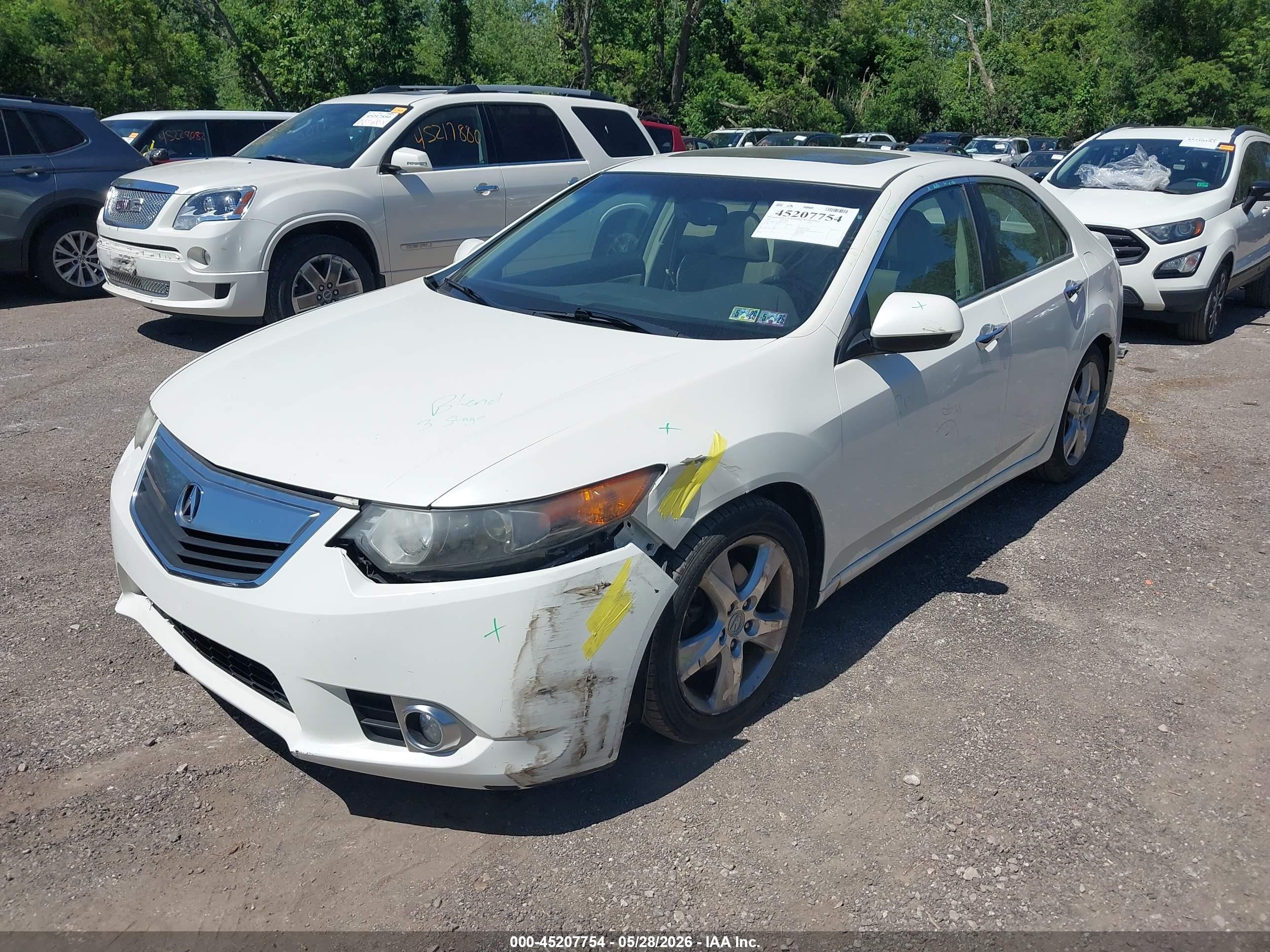 2011 Acura Tsx 2.4 White vin: JH4CU2F65BC012265