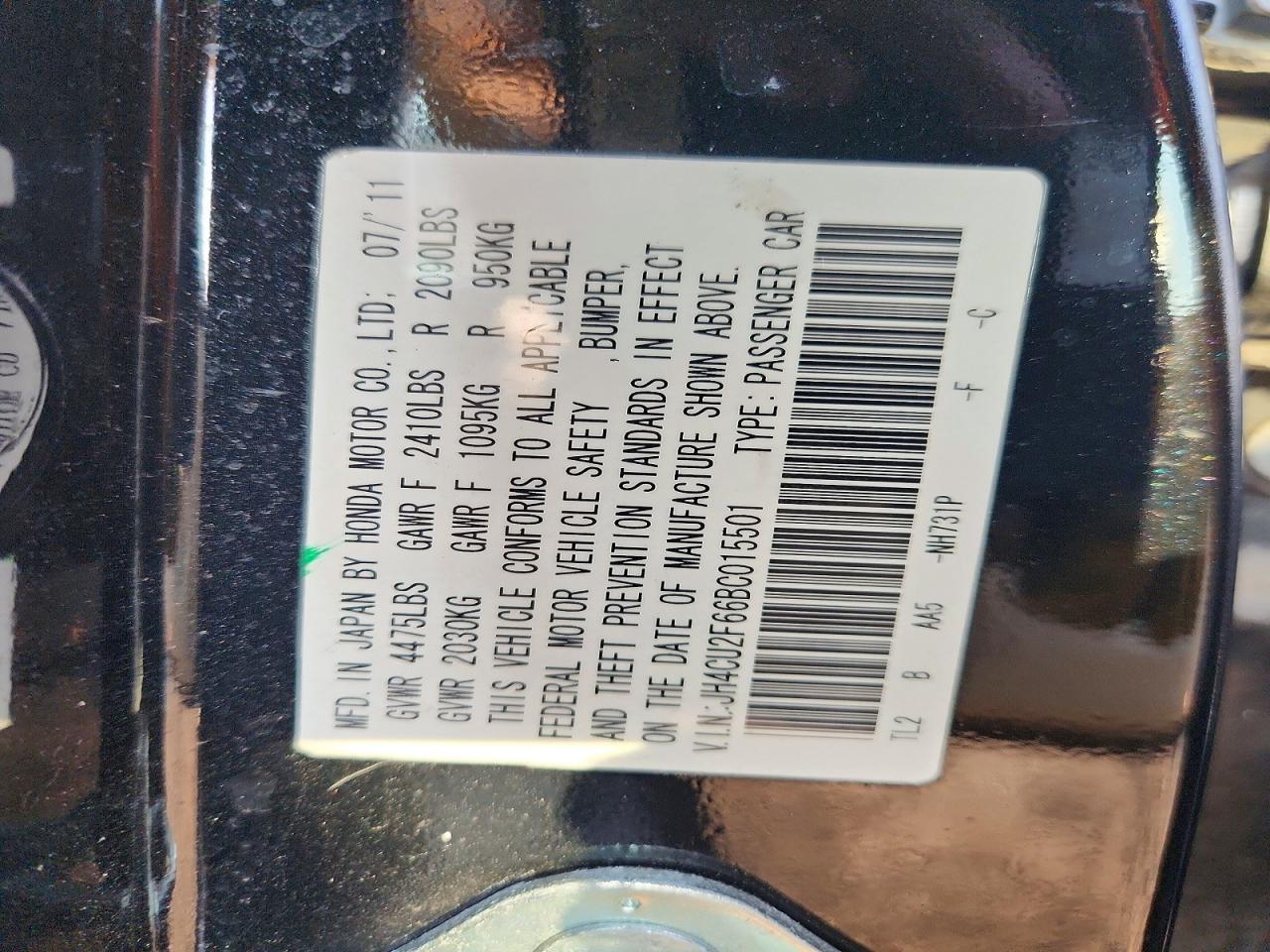 2011 Acura Tsx Black vin: JH4CU2F66BC015501