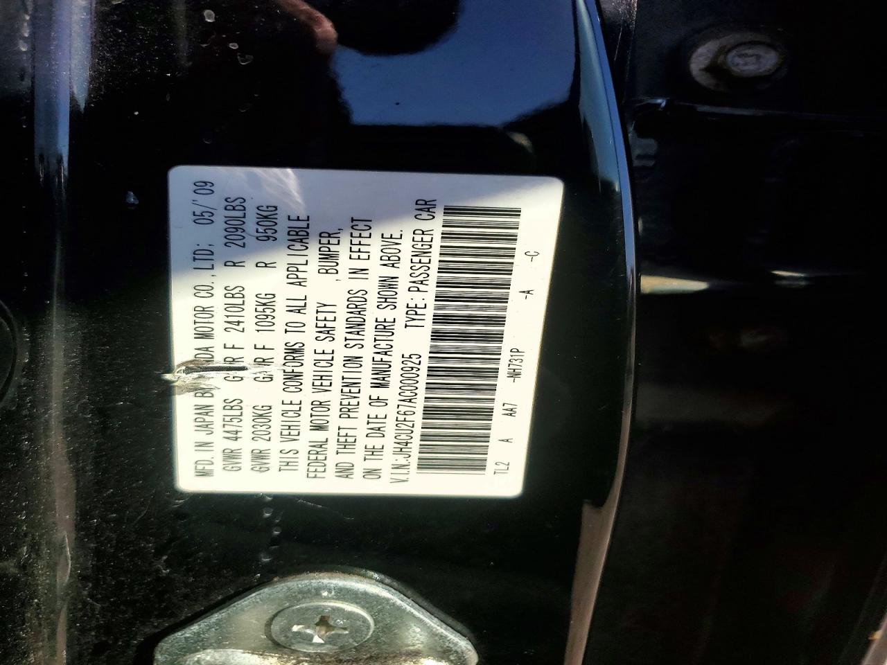 2010 Acura Tsx Black vin: JH4CU2F67AC000925