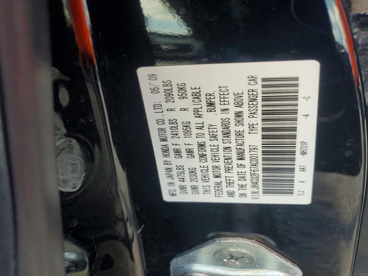 2010 Acura Tsx Black vin: JH4CU2F67AC001797
