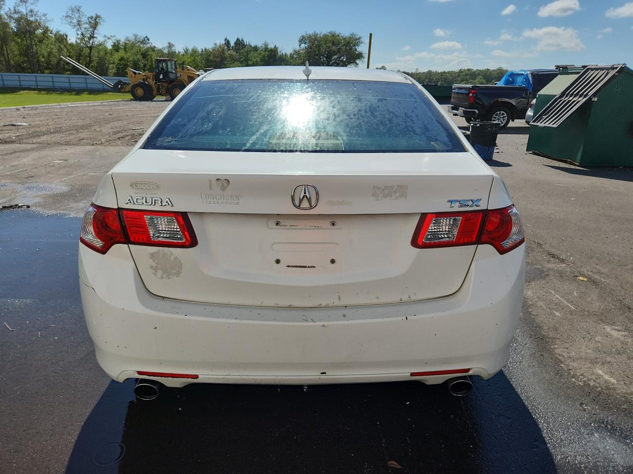 2010 Acura Tsx White vin: JH4CU2F67AC005266 Damage: Deck Lid, Heavy Scratch, 2 To 3 Inches