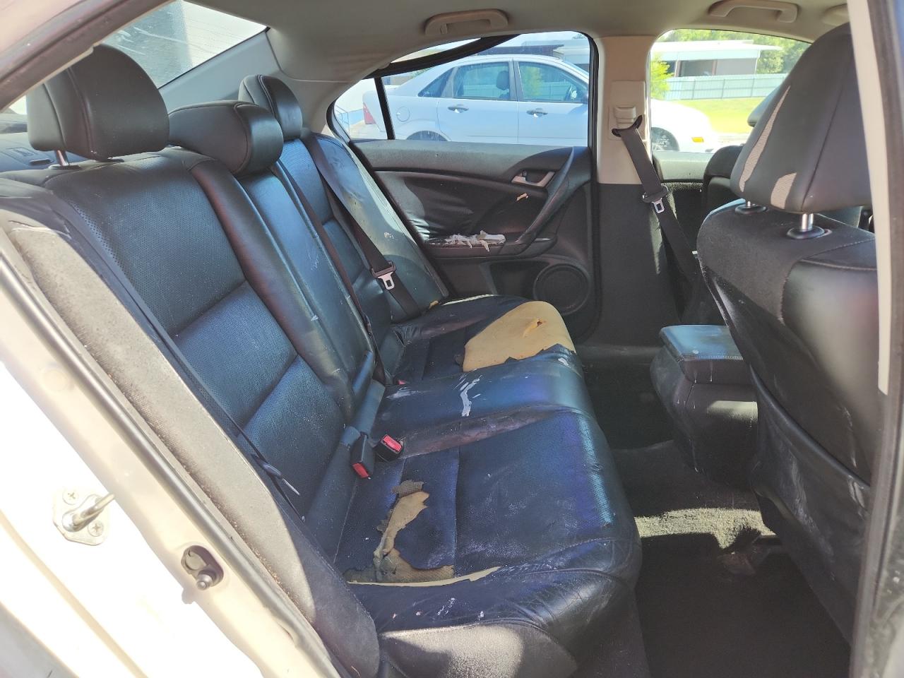 2010 Acura Tsx White vin: JH4CU2F67AC005266 Damage: Left Rear Door Panel, Torn, 7 To 8 Inches