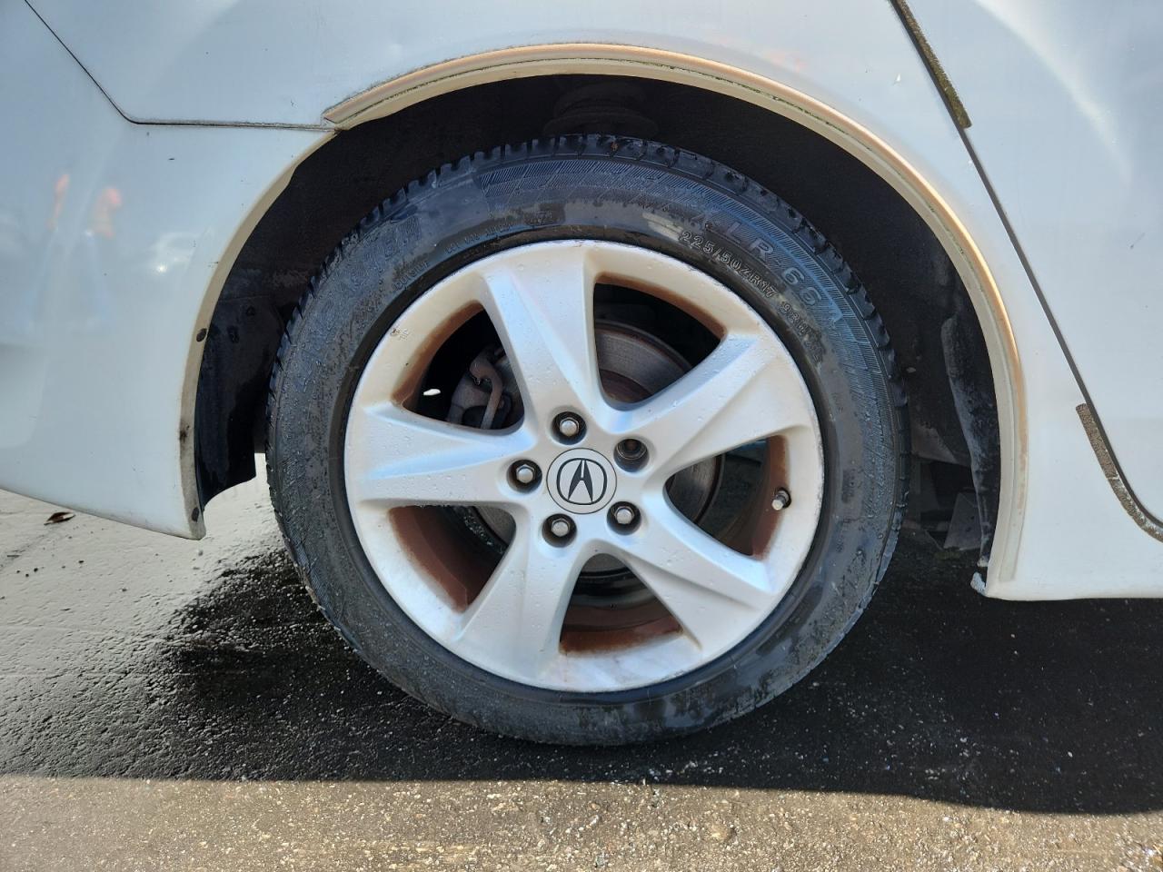 2010 Acura Tsx White vin: JH4CU2F67AC005266 Damage: Right Rear Wheel, Curb Rash, 11 To 12 Inches