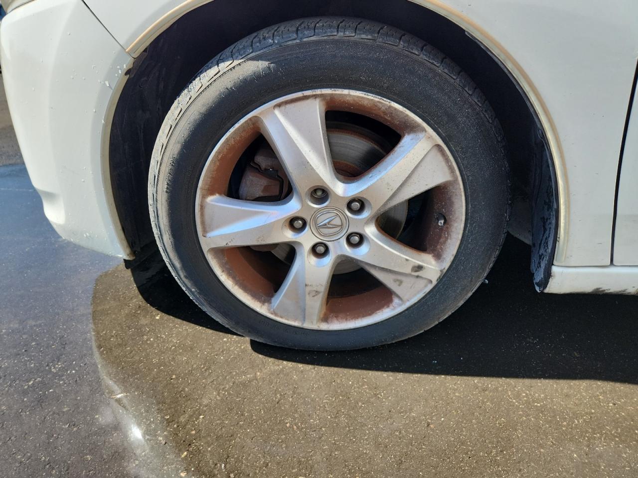 2010 Acura Tsx White vin: JH4CU2F67AC005266 Damage: Left Front Wheel, Curb Rash, 7 To 8 Inches