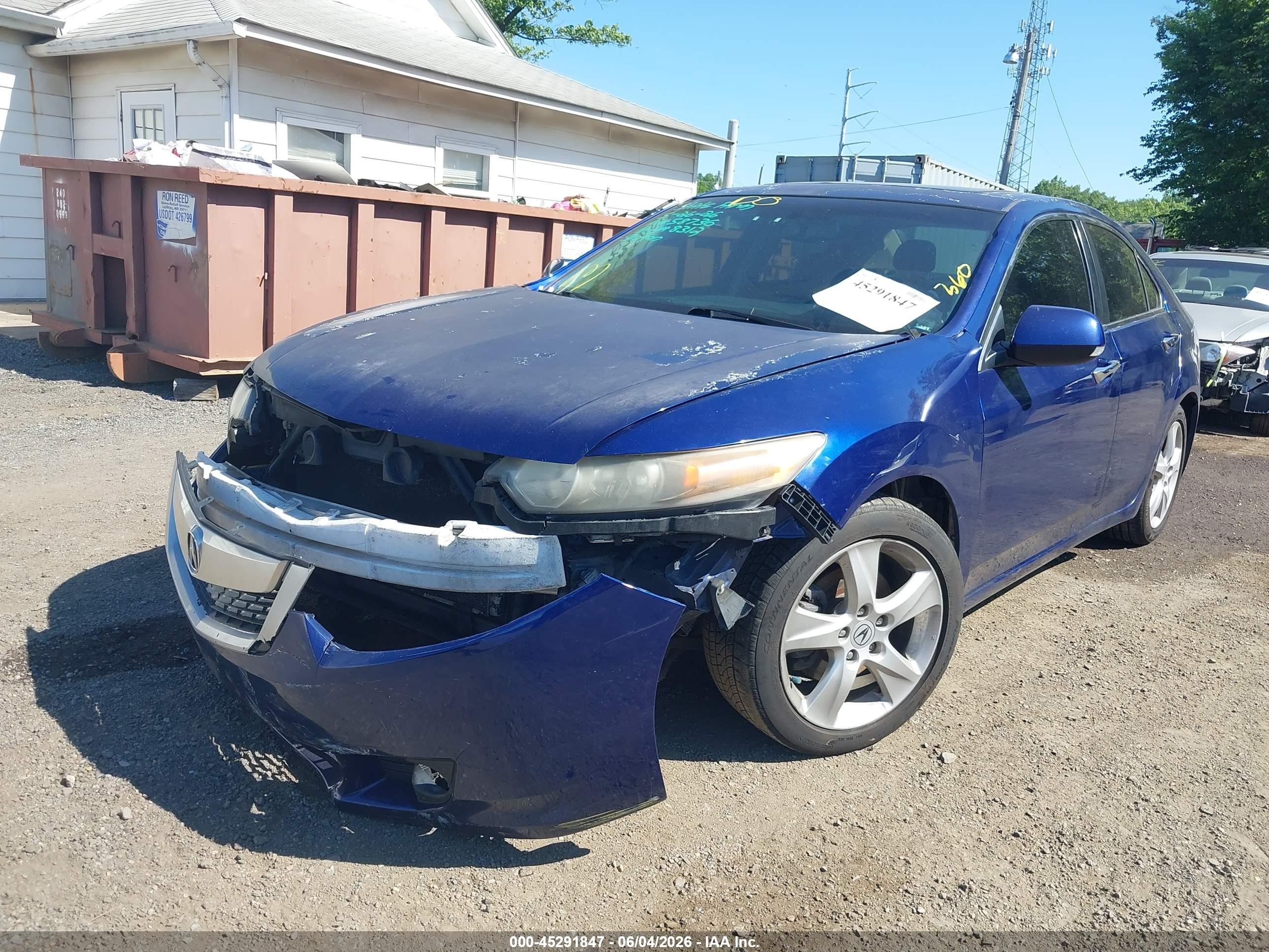 2010 Acura Tsx 2.4 Blue vin: JH4CU2F67AC025775