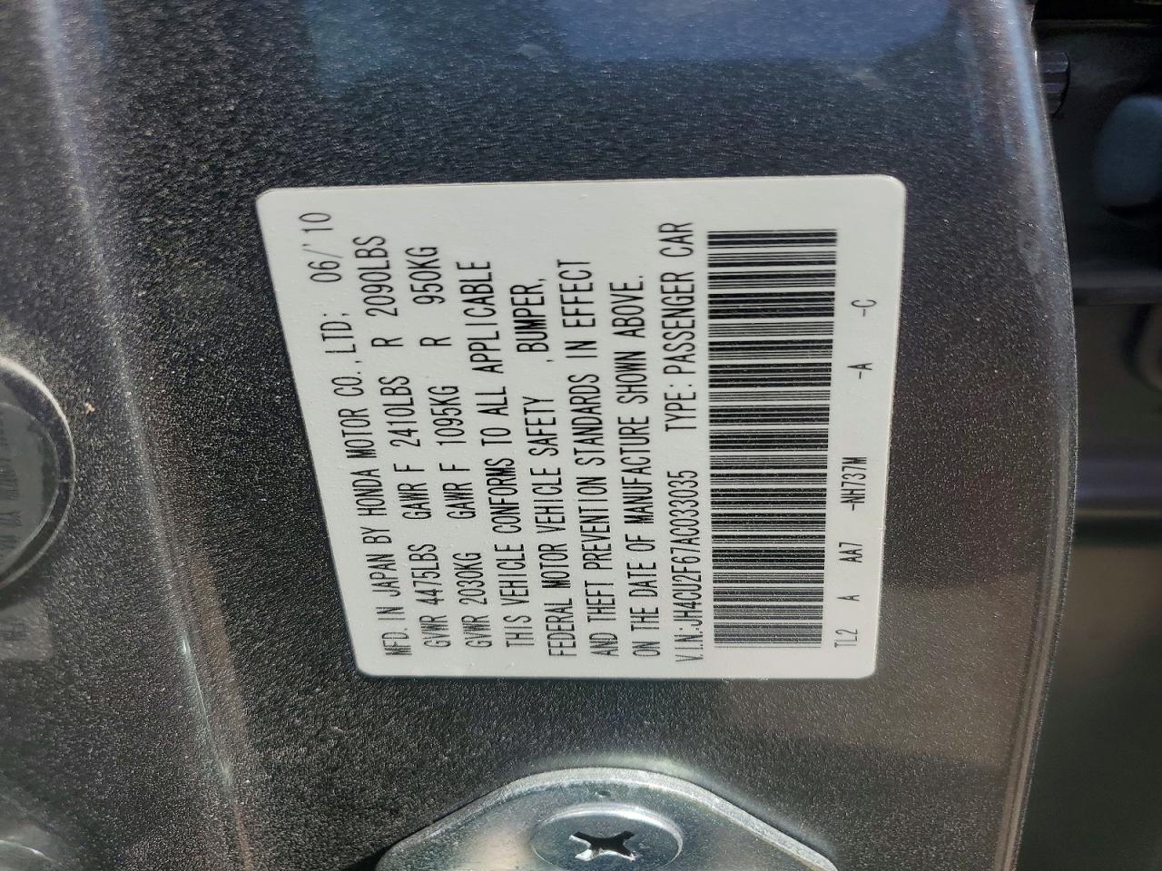 2010 Acura Tsx Gray vin: JH4CU2F67AC033035