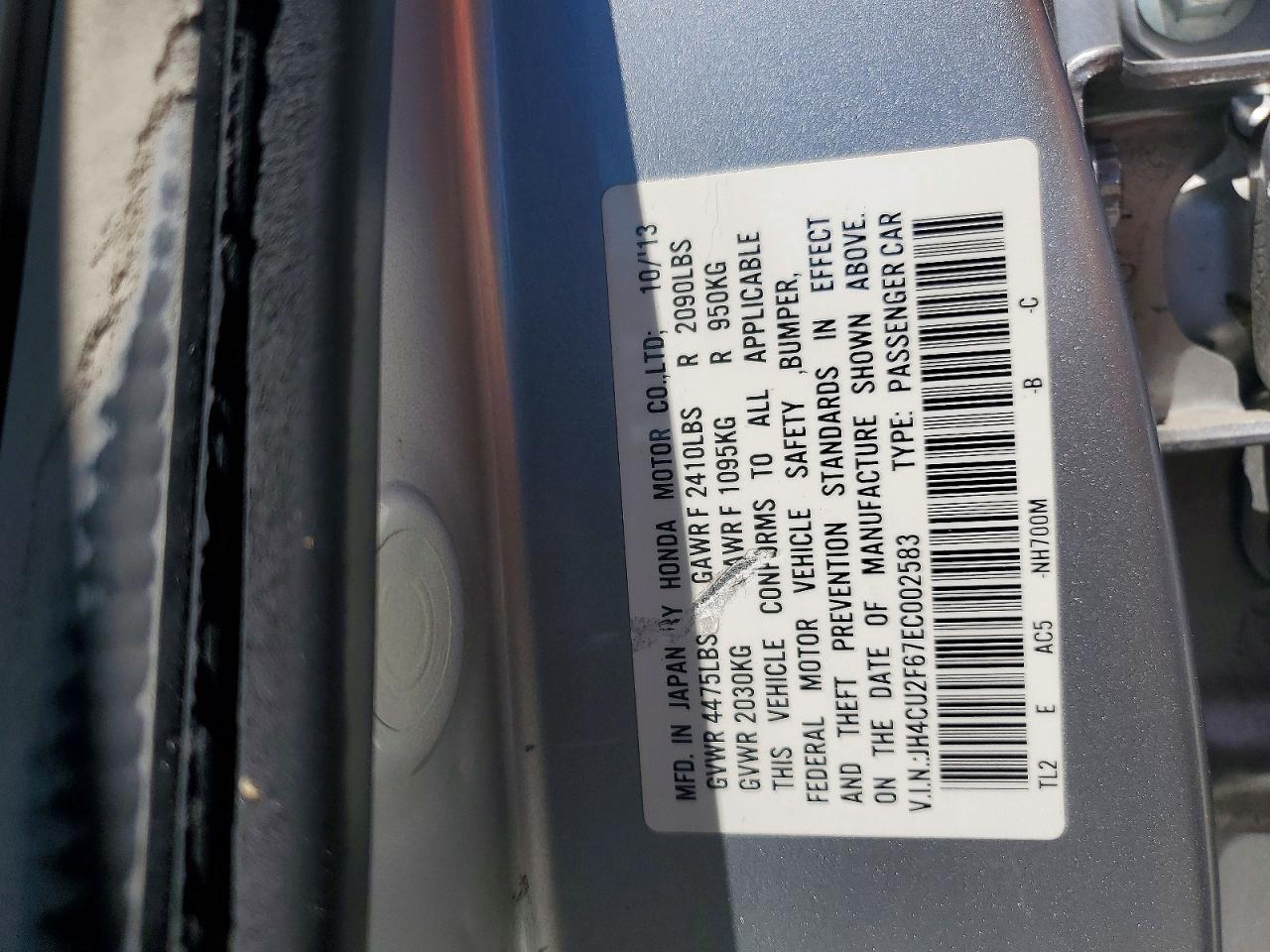 2014 Acura Tsx Tech Silver vin: JH4CU2F67EC002583