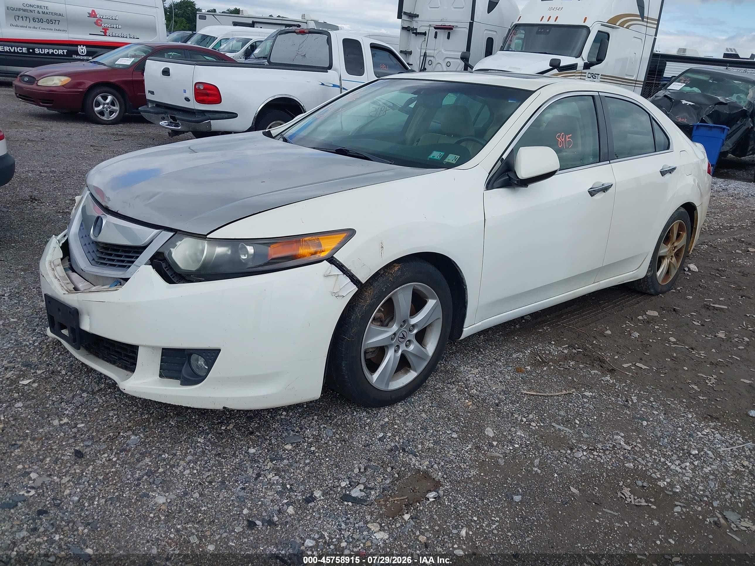 2010 Acura Tsx 2.4 White vin: JH4CU2F68AC005745