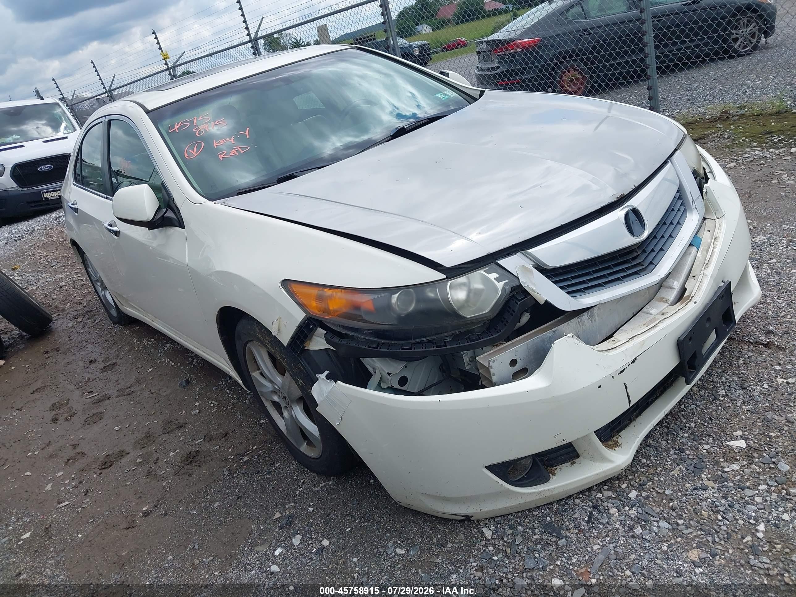 2010 Acura Tsx 2.4 Белый vin: JH4CU2F68AC005745