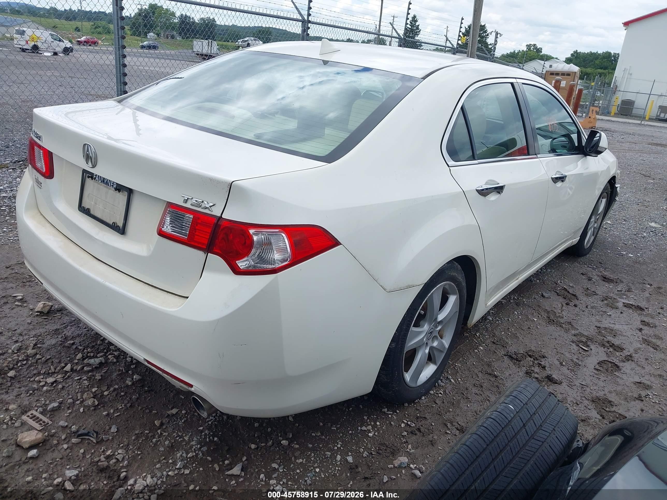 2010 Acura Tsx 2.4 White vin: JH4CU2F68AC005745