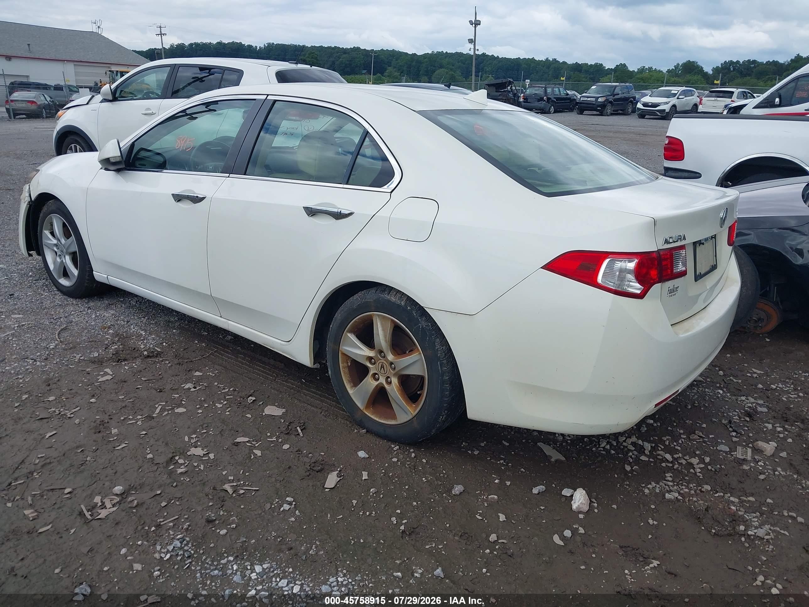 2010 Acura Tsx 2.4 White vin: JH4CU2F68AC005745