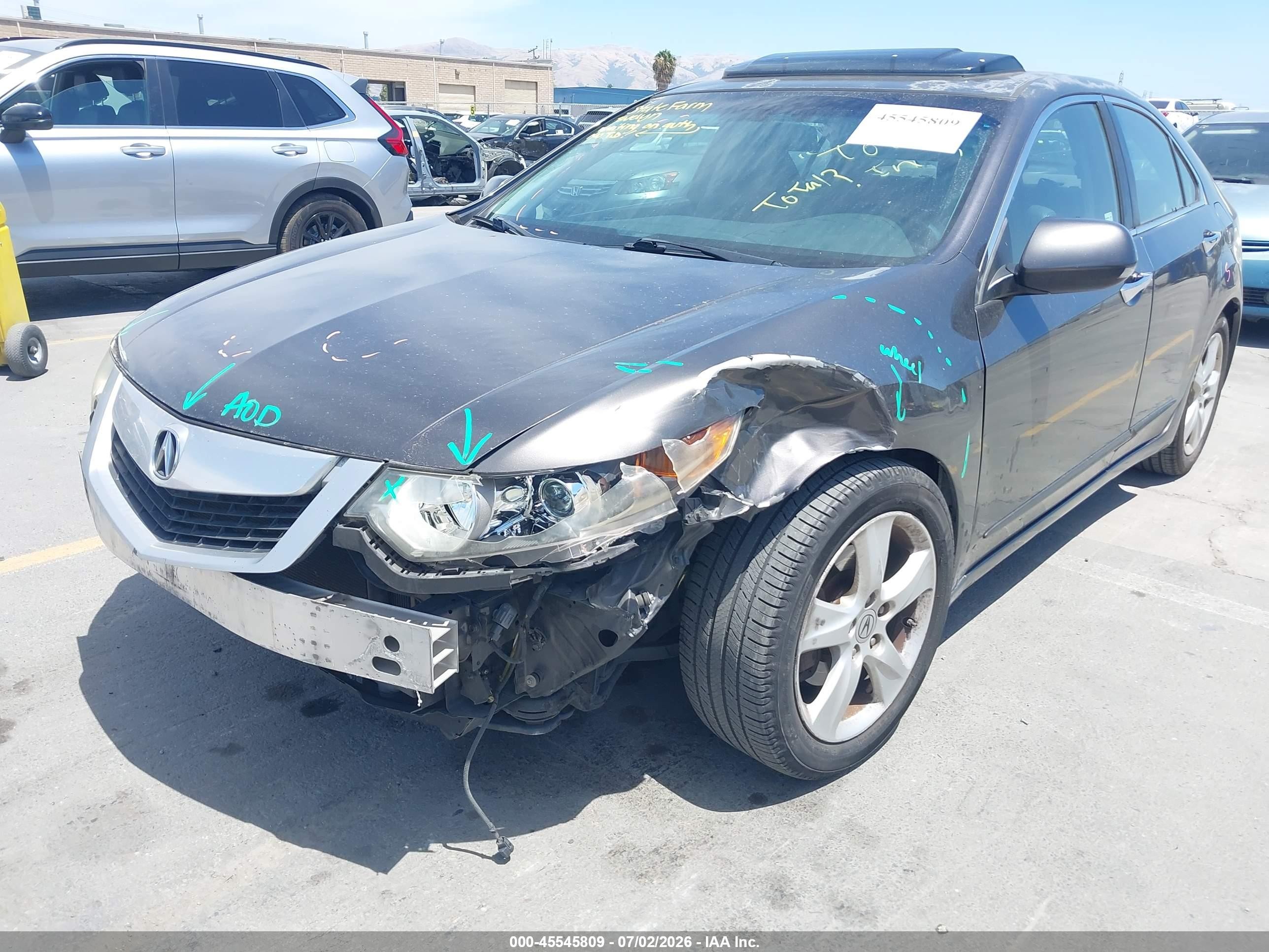 2010 Acura Tsx 2.4 Gray vin: JH4CU2F68AC006703