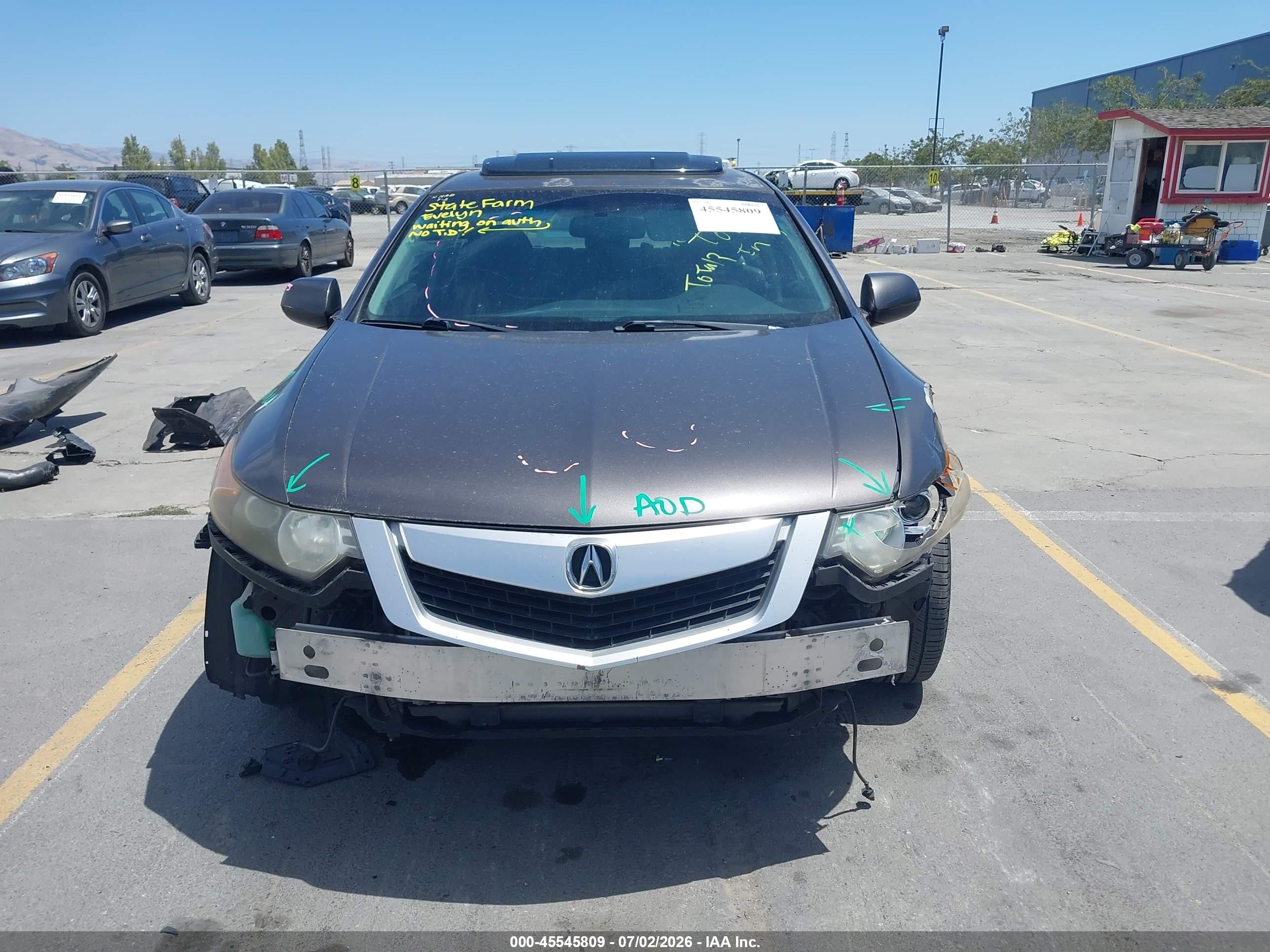 2010 Acura Tsx 2.4 Gray vin: JH4CU2F68AC006703