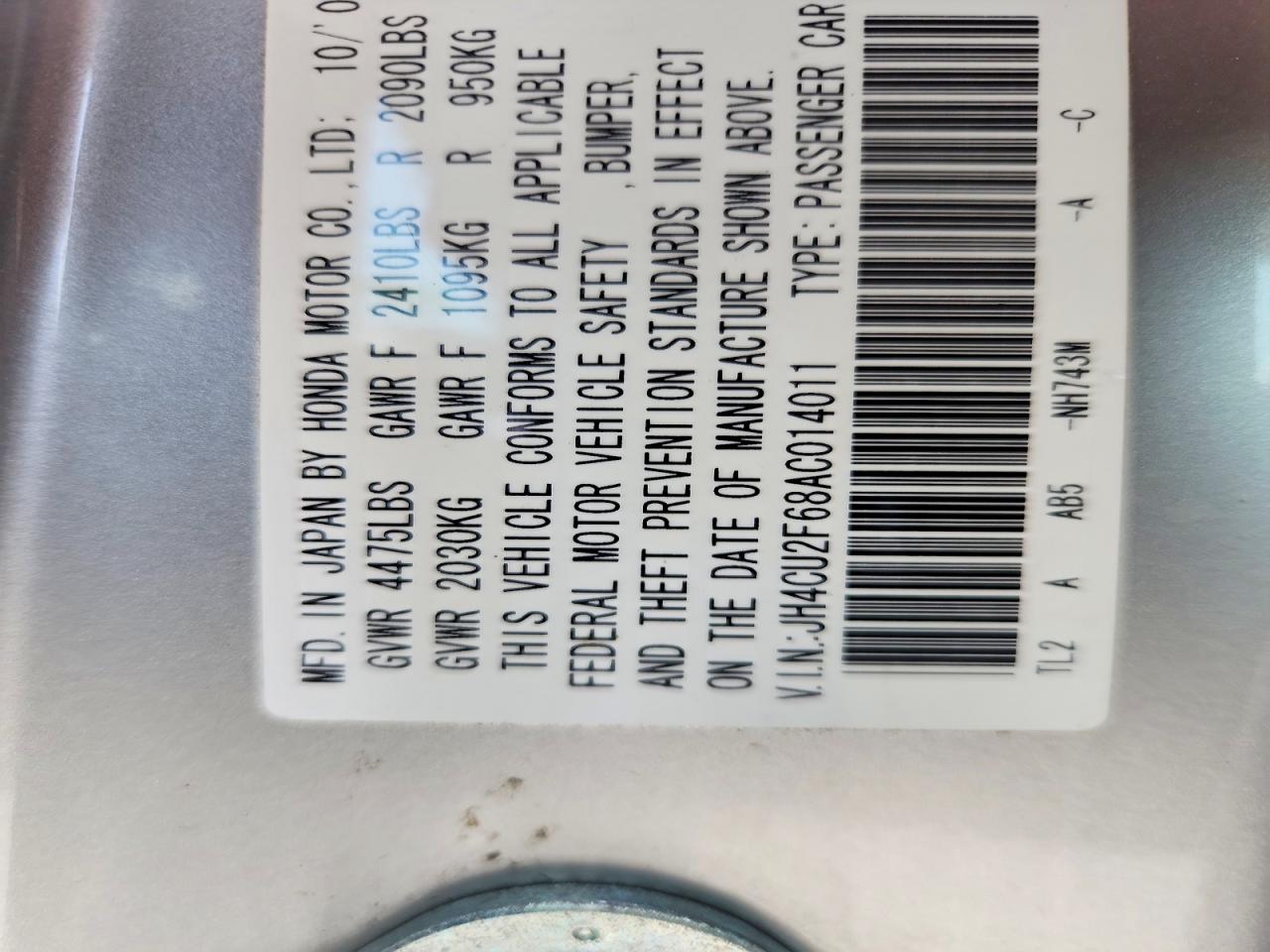 2010 Acura Tsx Silver vin: JH4CU2F68AC014011