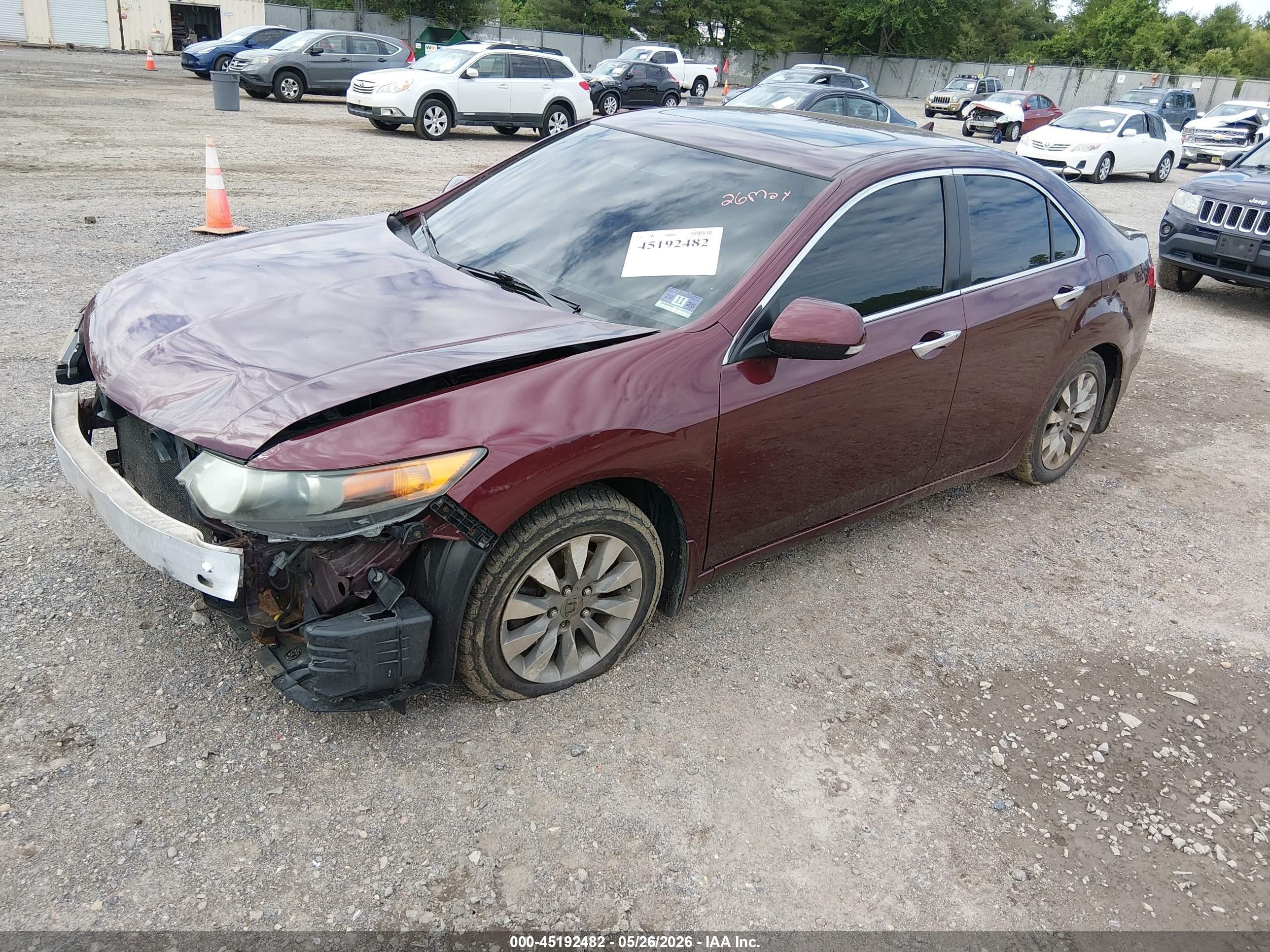 2010 Acura Tsx 2.4 Maroon vin: JH4CU2F68AC023372