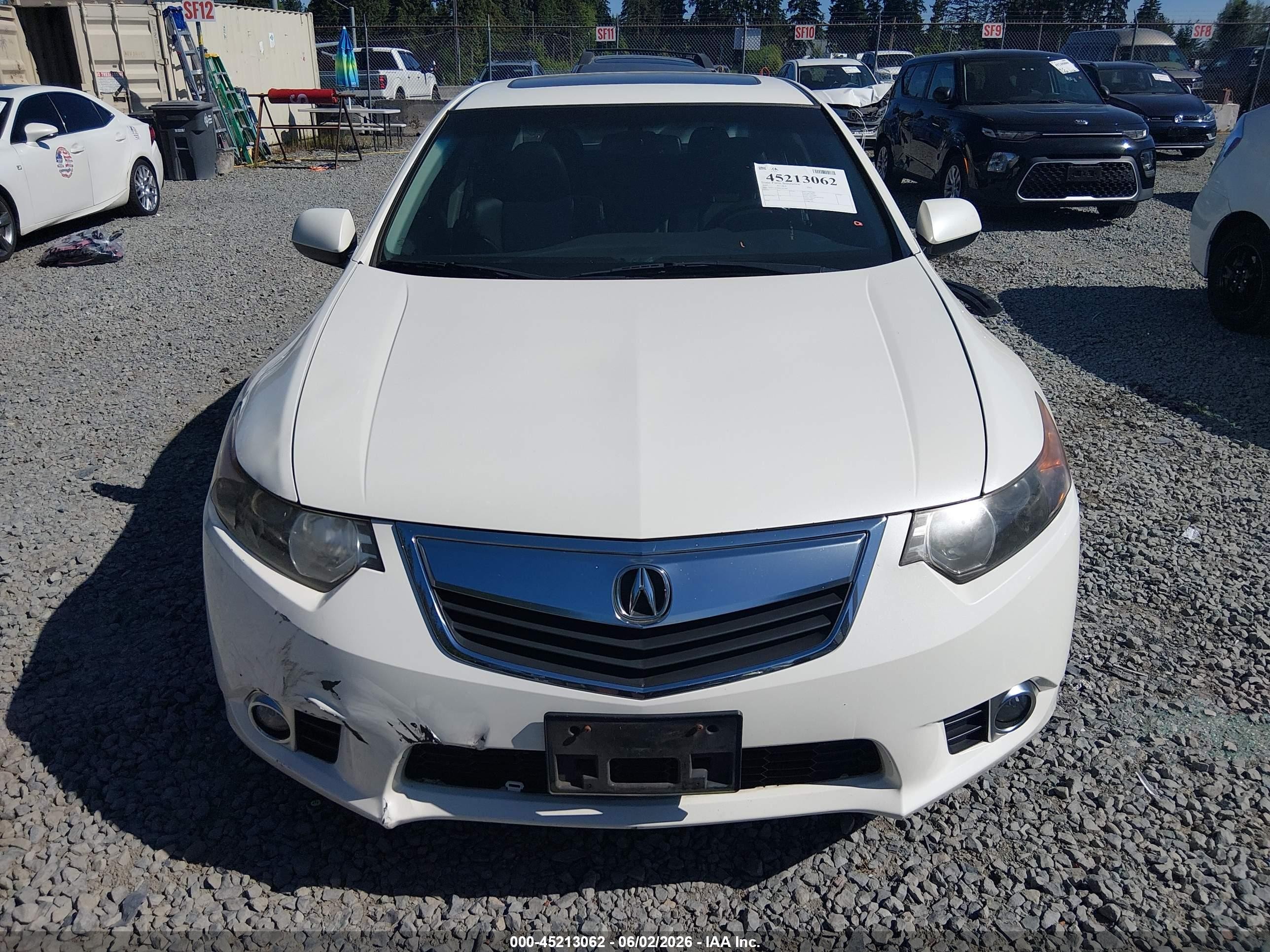 2011 Acura Tsx 2.4 White vin: JH4CU2F68BC003799