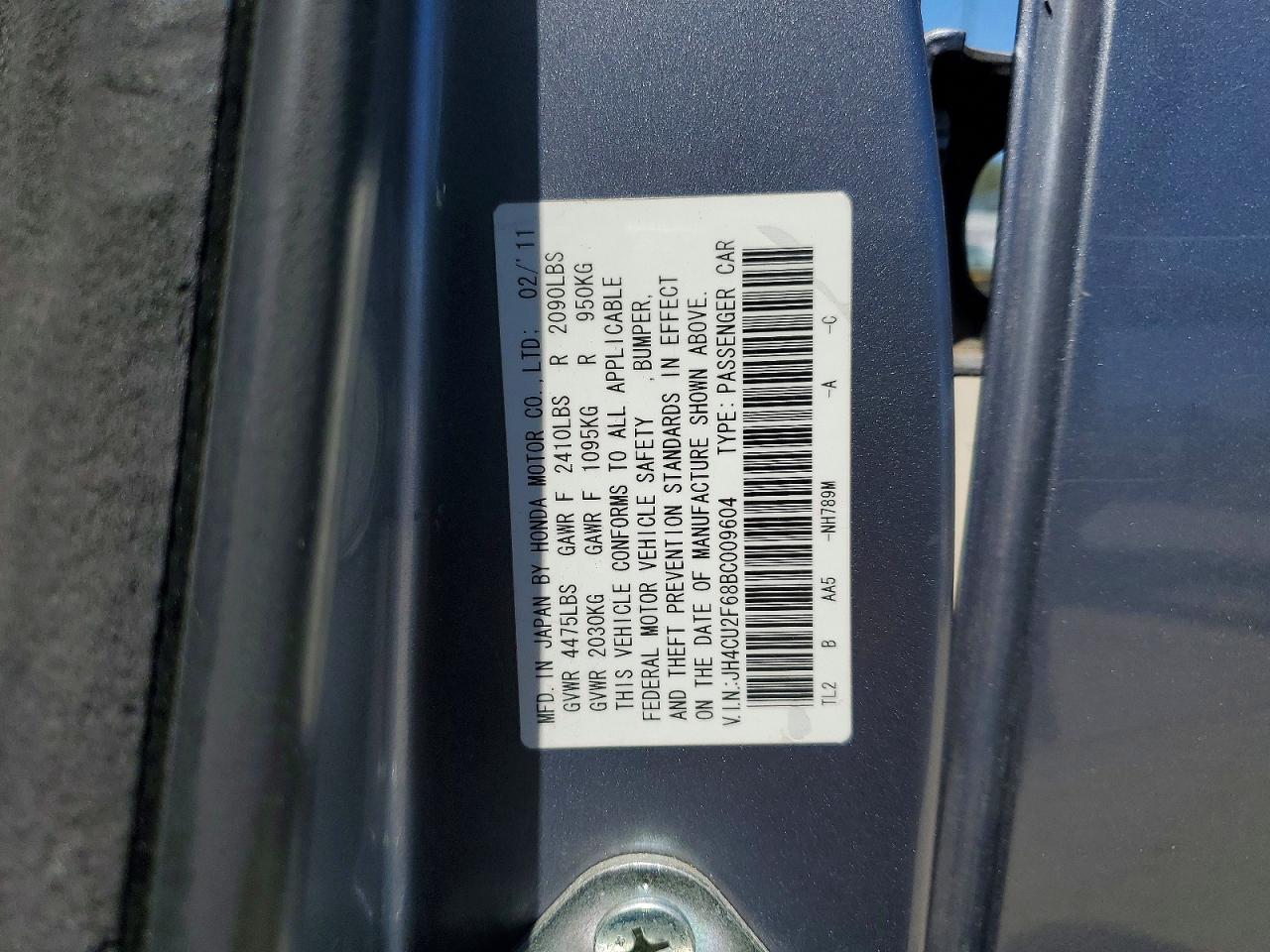 2011 Acura Tsx Silver vin: JH4CU2F68BC009604
