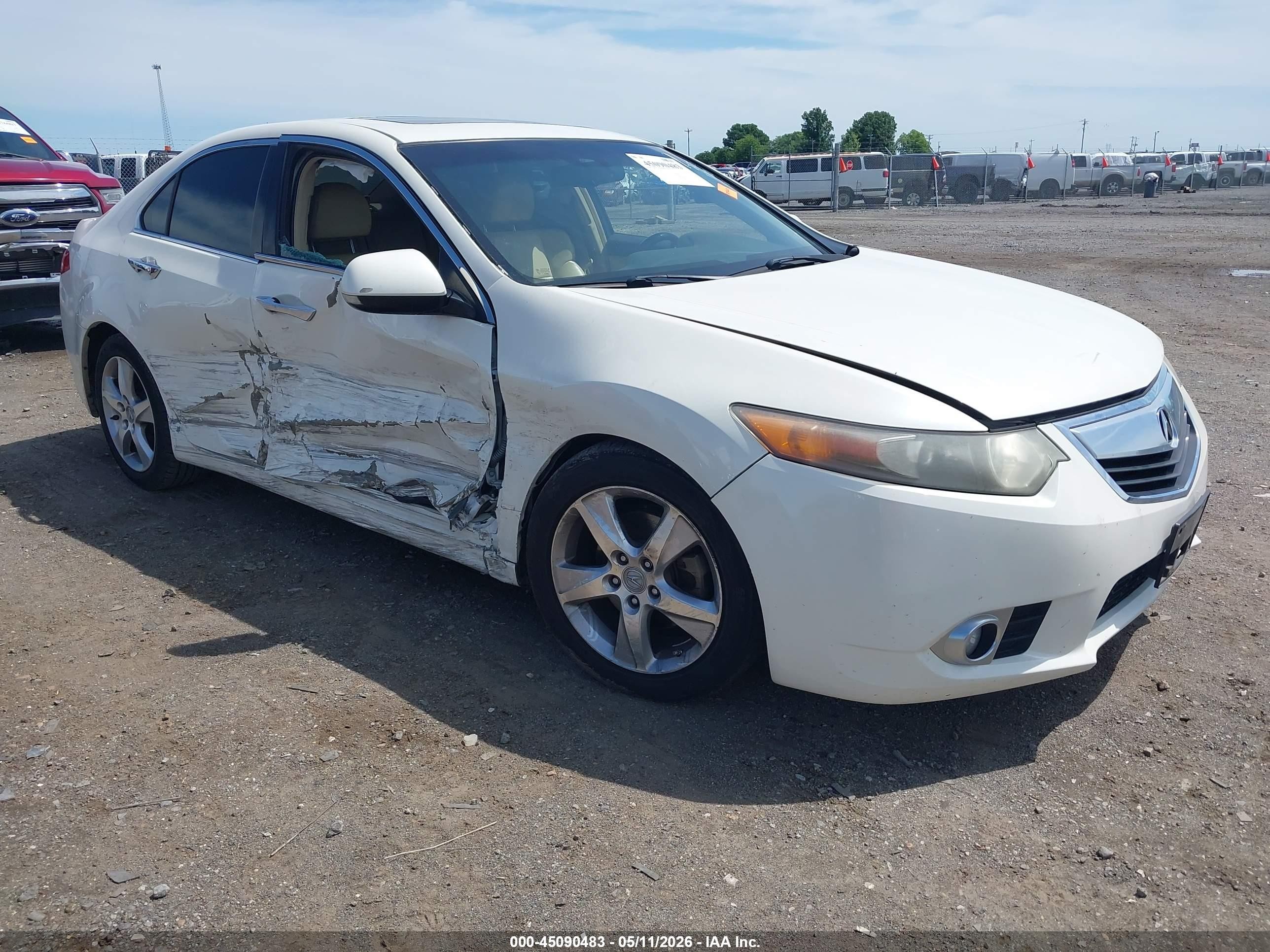 2011 Acura Tsx 2.4 White vin: JH4CU2F68BC015290