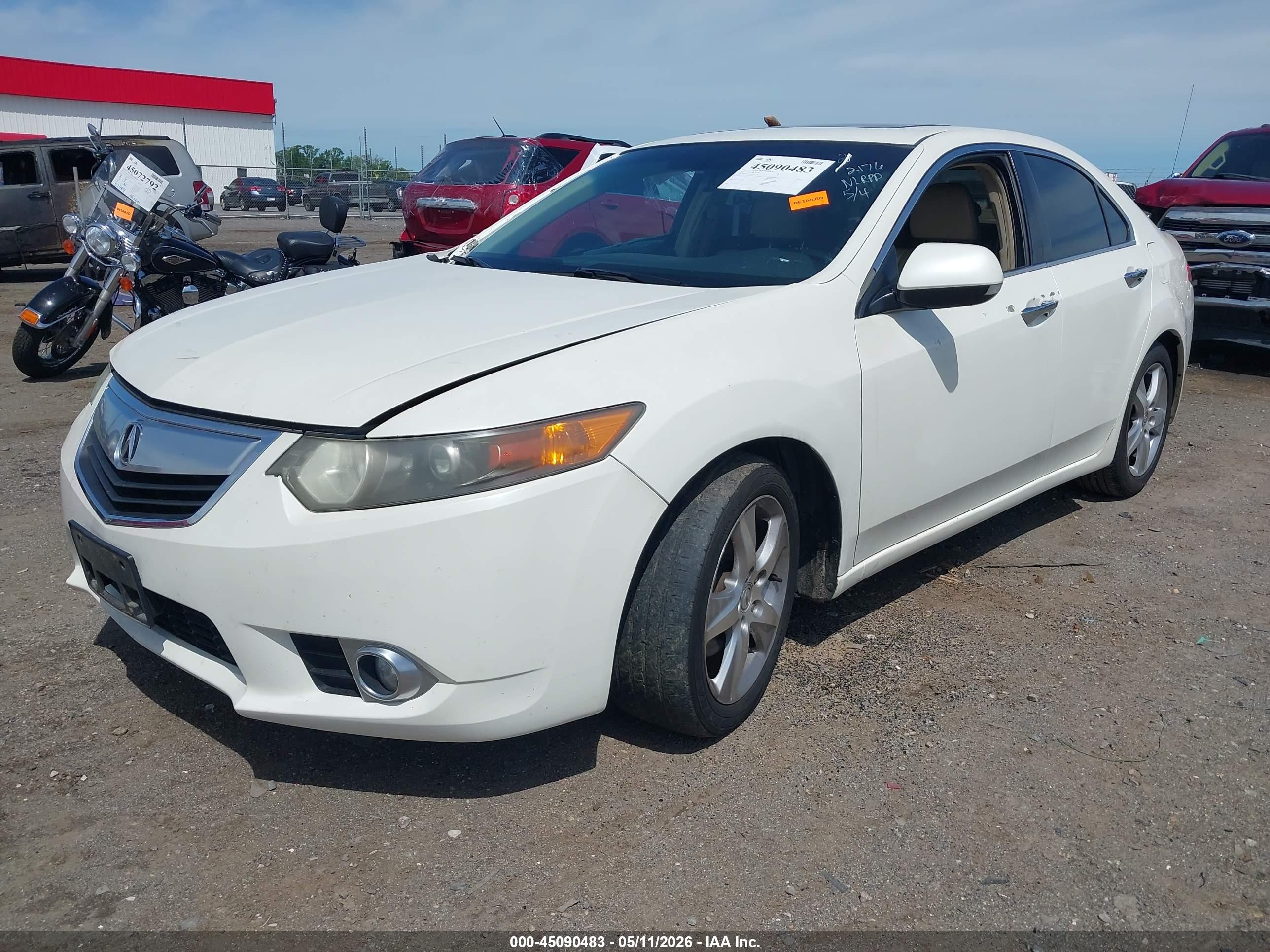 2011 Acura Tsx 2.4 White vin: JH4CU2F68BC015290