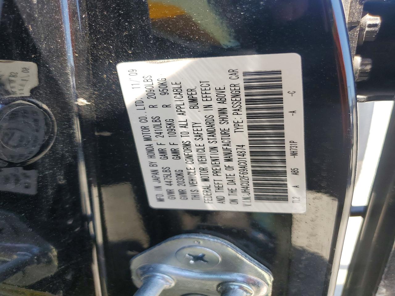 2010 Acura Tsx Black vin: JH4CU2F69AC014874